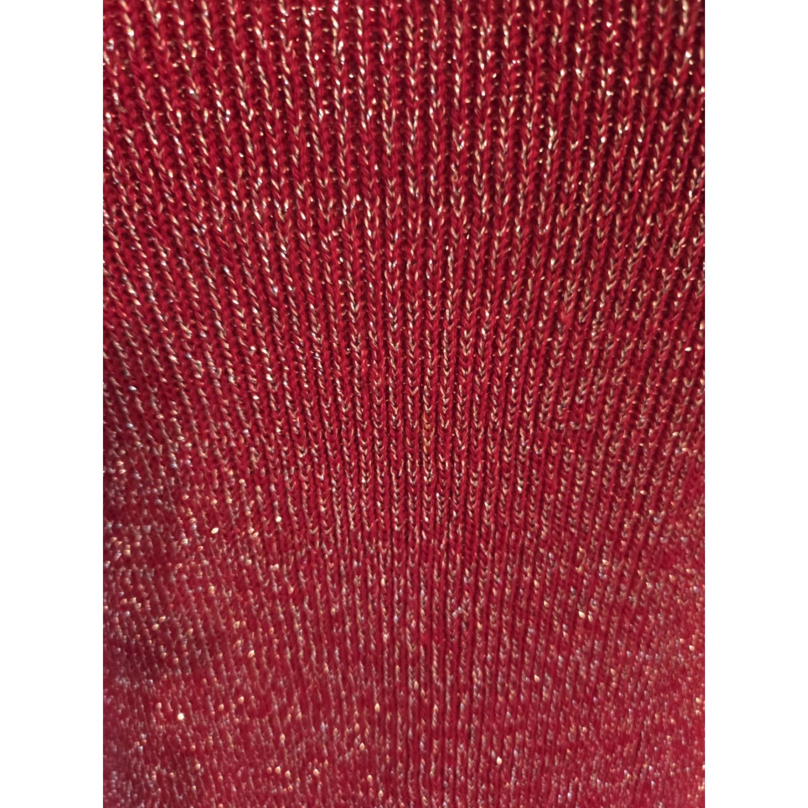 Vintage VINTAGE Adriana Red Metallic Turtleneck Acrylic Sweater Womens M 70s Decade 1970s Size M / US 6-8 / IT 42-44 - 3 Thumbnail