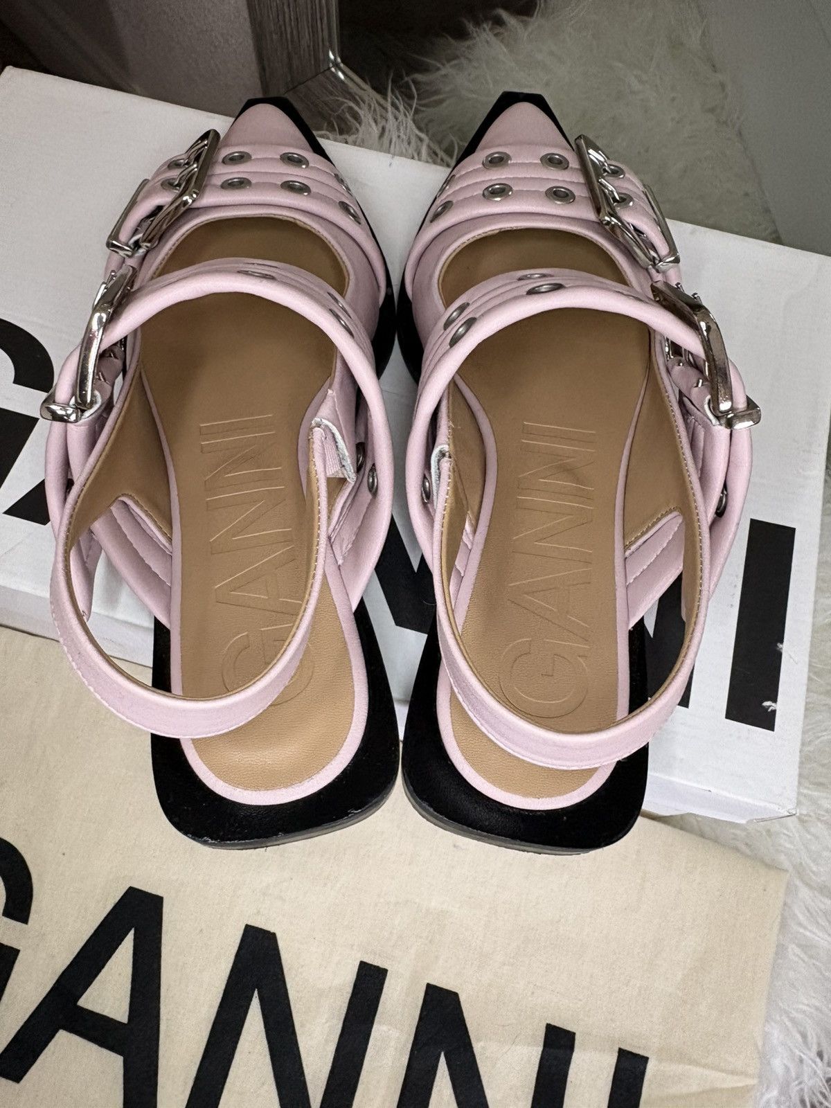 Ganni Ganni buckle flat in chalk pink EU 36 Size US 6 / IT 36 - 5 Thumbnail