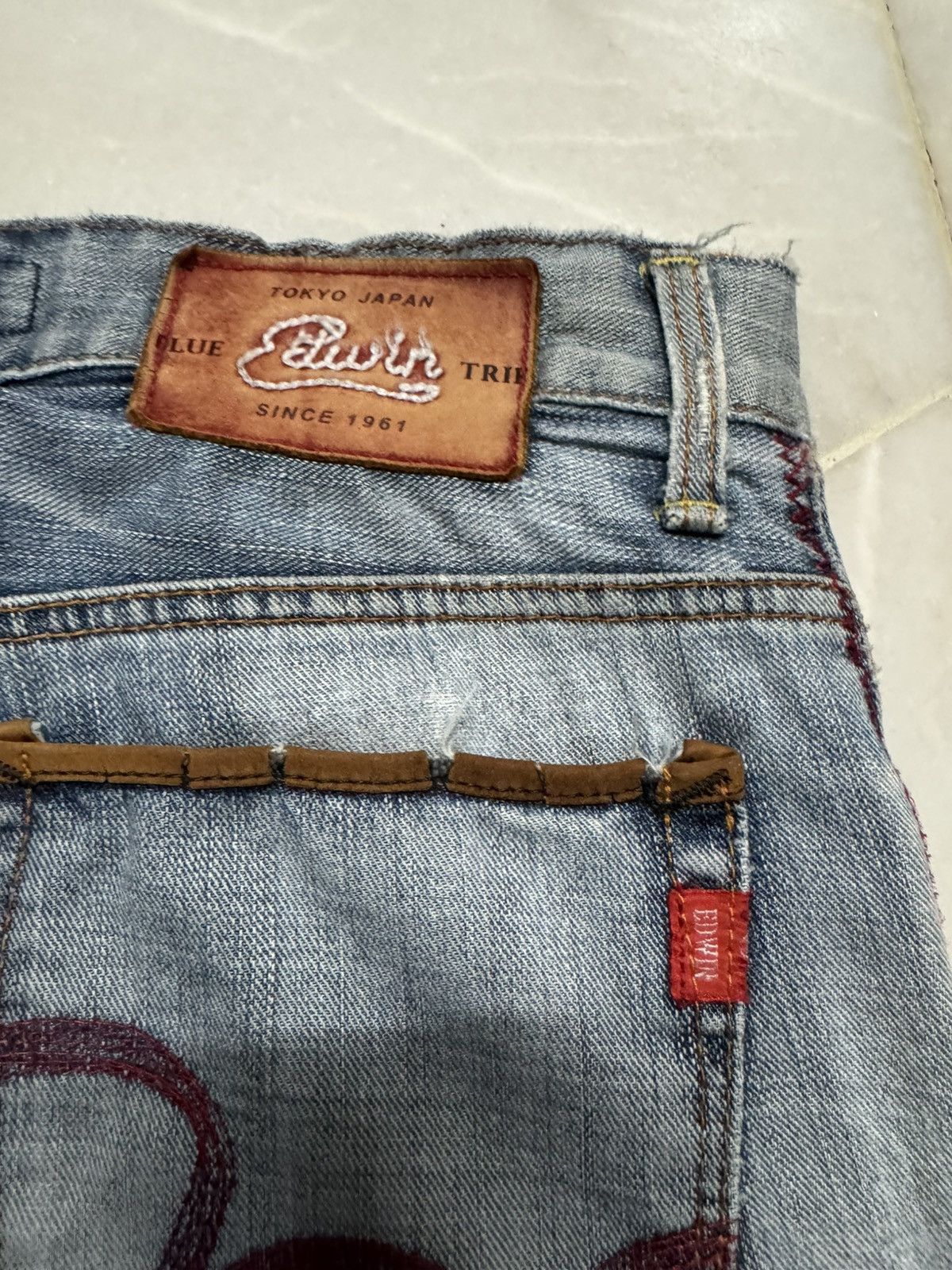 Edwin INSANE SASHIKO BORO 90s EDWIN JEANS Size US 29 - 15 Thumbnail