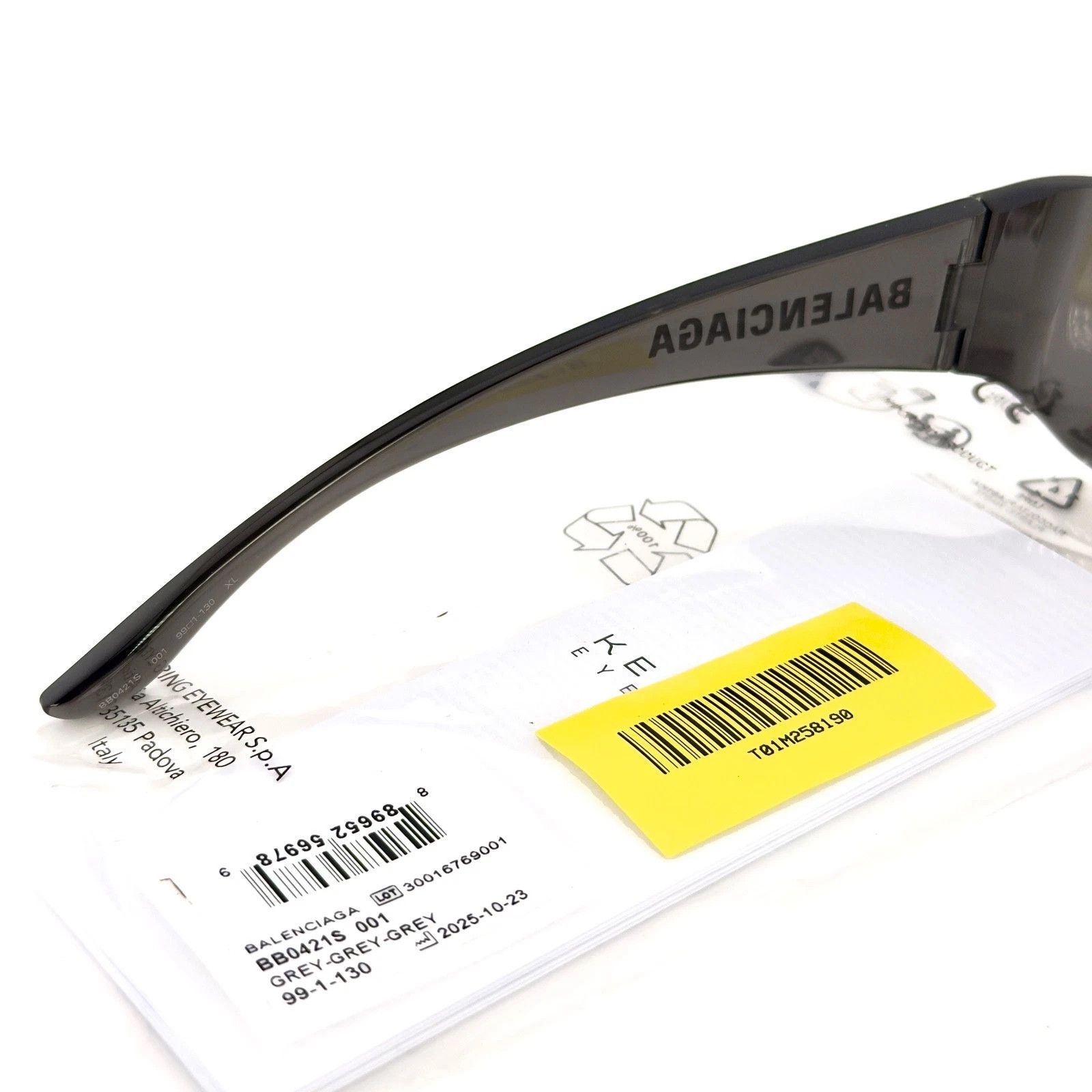 Balenciaga BALENCIAGA BB0421S MONO Wrap 0421 Black Fashion Shield 001 Size ONE SIZE - 6 Thumbnail