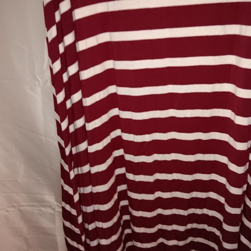 Old Navy Old Navy, striped tank dress, maroon/white, womens M, euc Size L / US 10 / IT 46 - 5 Thumbnail