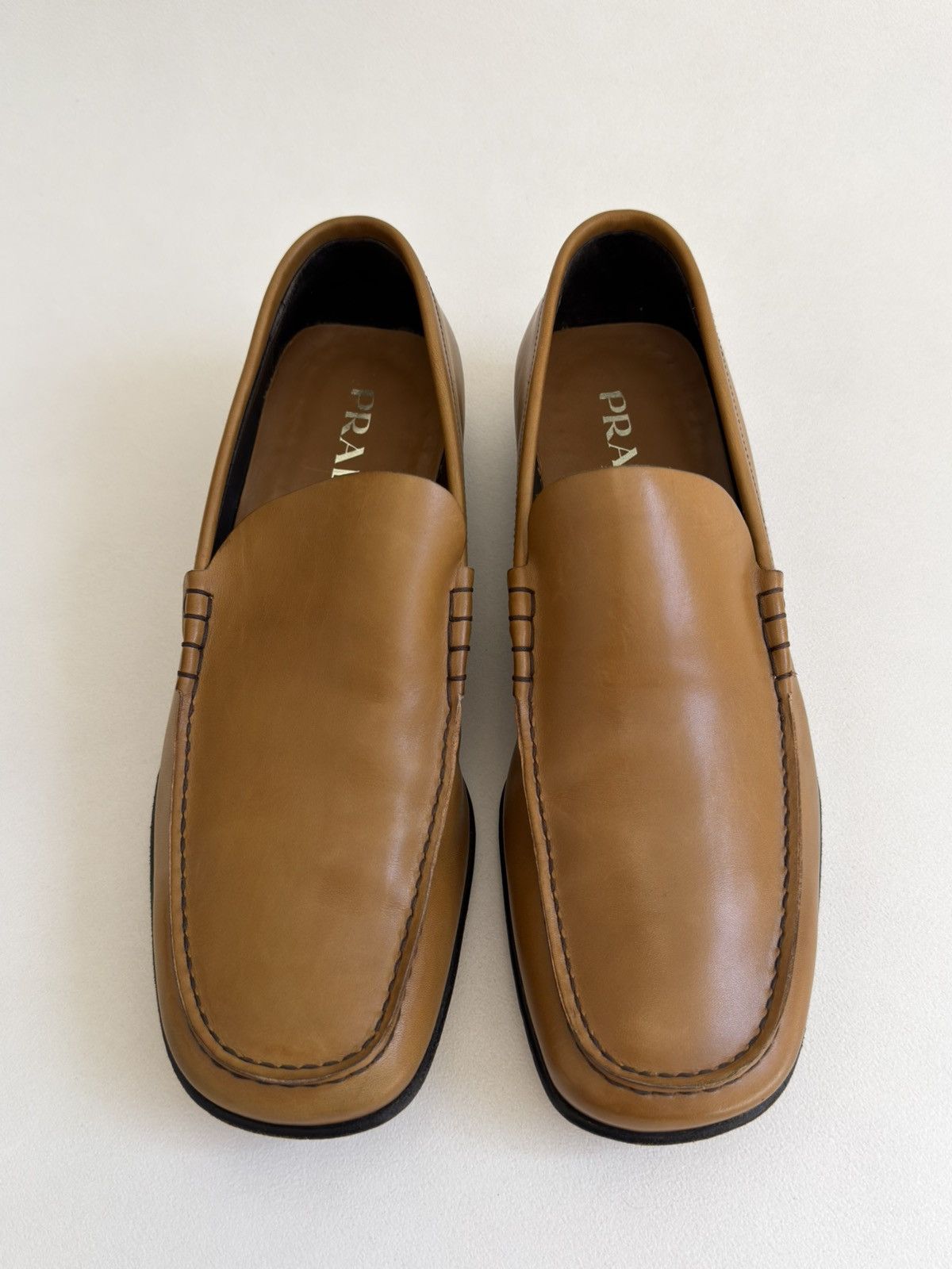 Prada Tan Leather ‘Square Toe’ Loafers Size US 8.5 / EU 41-42 - 20 Thumbnail