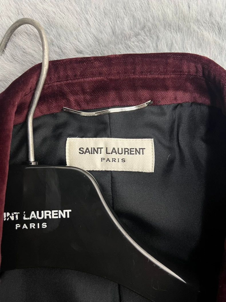 Other Saint Laurent Burgundy Velvet Blazer Jacket-2507 Size US L / EU 52-54 / 3 - 3 Thumbnail