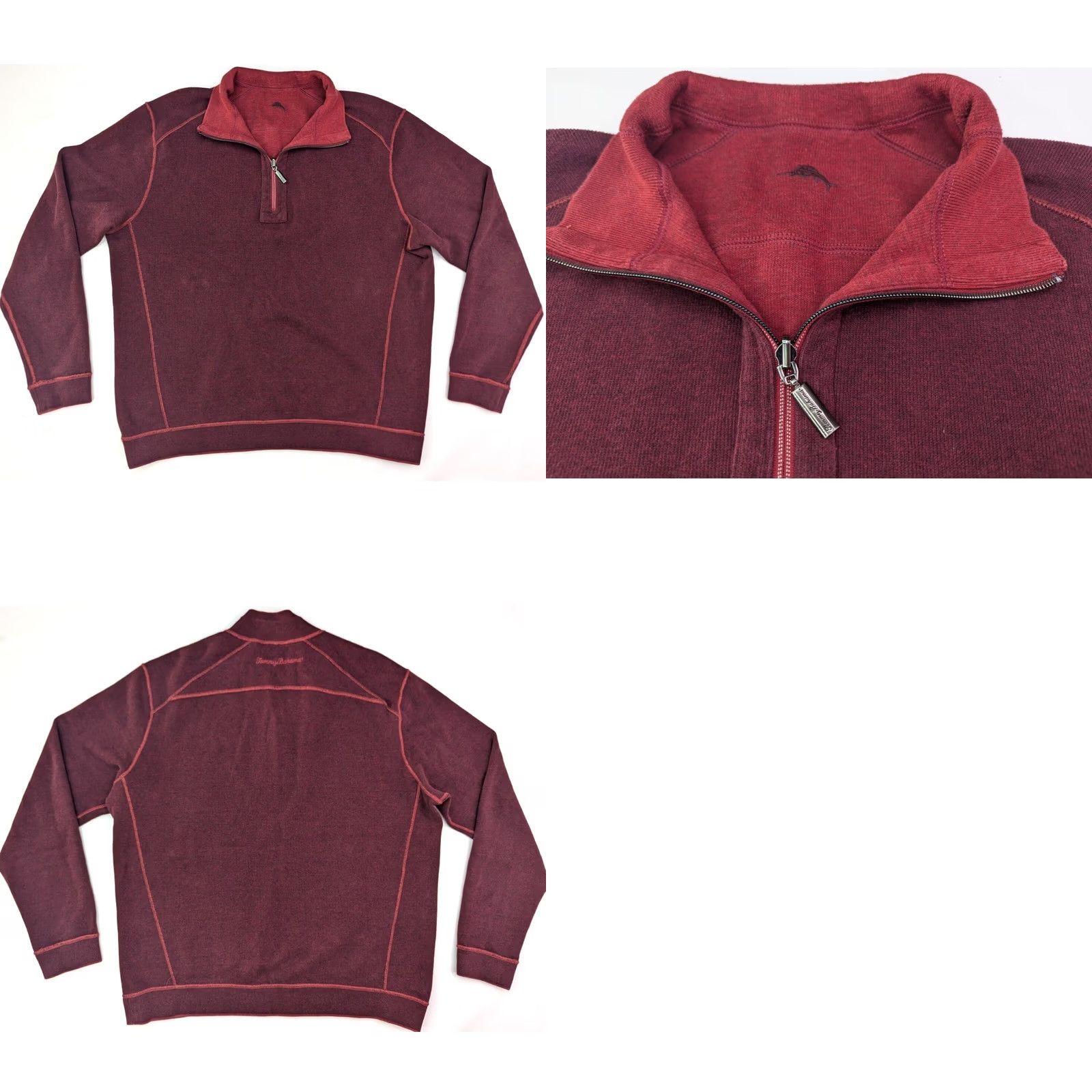 Tommy Bahama Tommy Bahama 1/4 Zip Pullover Reversible Sweater Men 2XL Golf Red Outdoors Shirt Size US XXL / EU 58 / 5 - 8 Thumbnail
