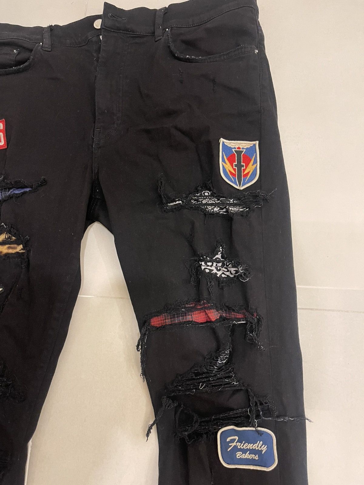 Amiri Amiri black art patch painted jeans Size US 38 / EU 54 - 6 Thumbnail