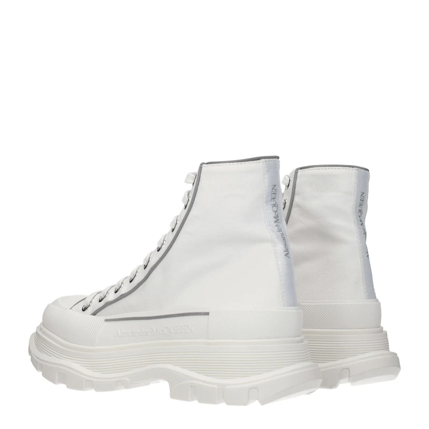 Alexander McQueen ob1o1e0225 Fabric Hi-Top Sneakers in White Size US 6.5 / EU 39-40 - 4 Thumbnail
