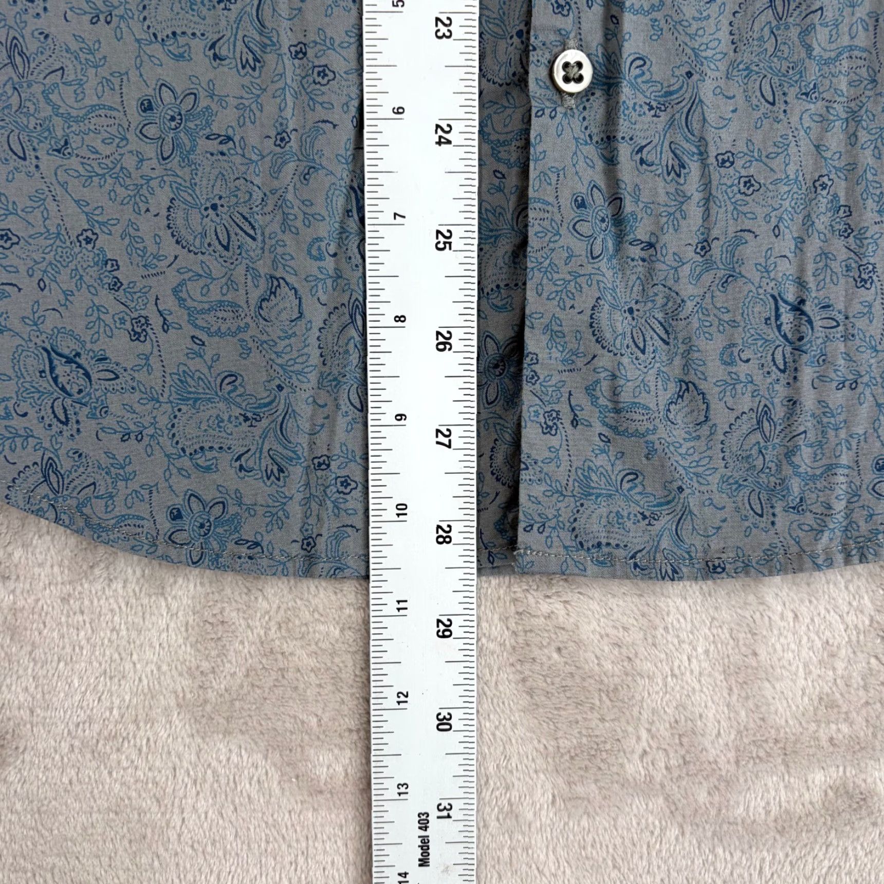 John Varvatos John Varvatos USA Luxe Shirt Small Grey Blue Paisley AOP Short Sleeve Button-Up Mens Regular XS? Size US S / EU 44-46 / 1 - 6 Thumbnail