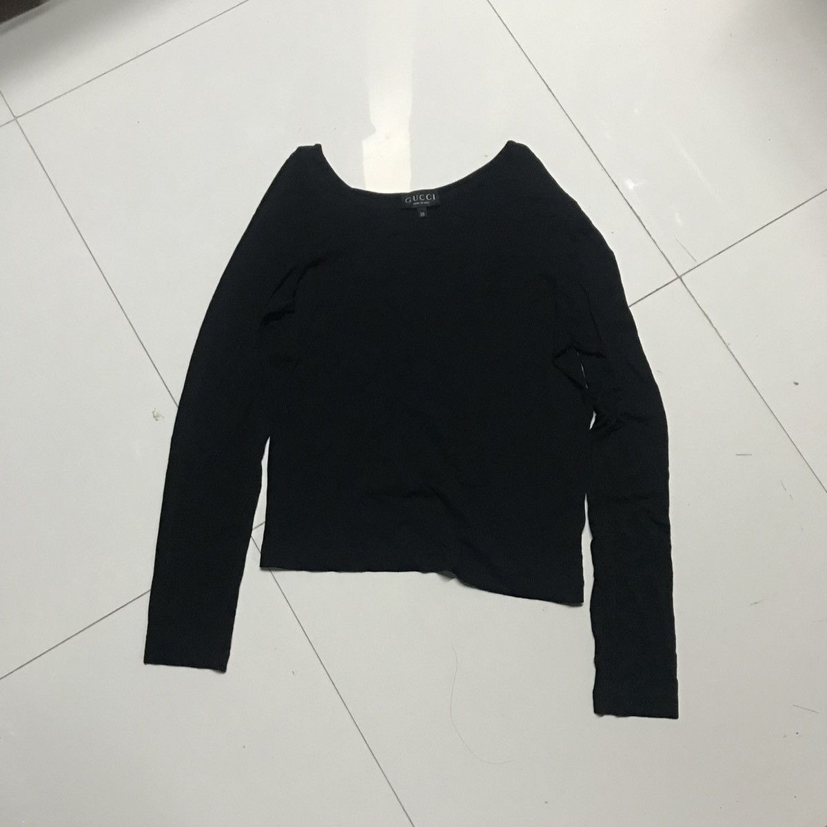 Gucci Gucci Black Viscose Assymetric Design Long Sleeve Size XS / US 0-2 / IT 36-38 - 2 Thumbnail