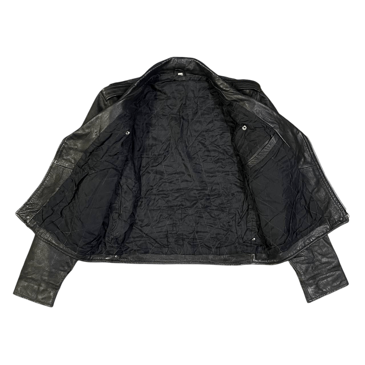 Leather Vintage Motorcycle Rider Leather Jacket Double Collar Size US M / EU 48-50 / 2 - 7 Thumbnail