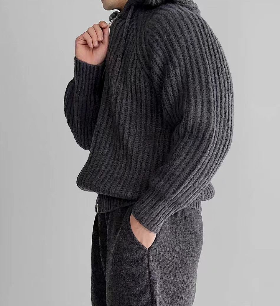 Japanese Brand Vintage Knit Thick Sweater Casual Hooded Jacket Coat Size US M / EU 48-50 / 2 - 7 Thumbnail