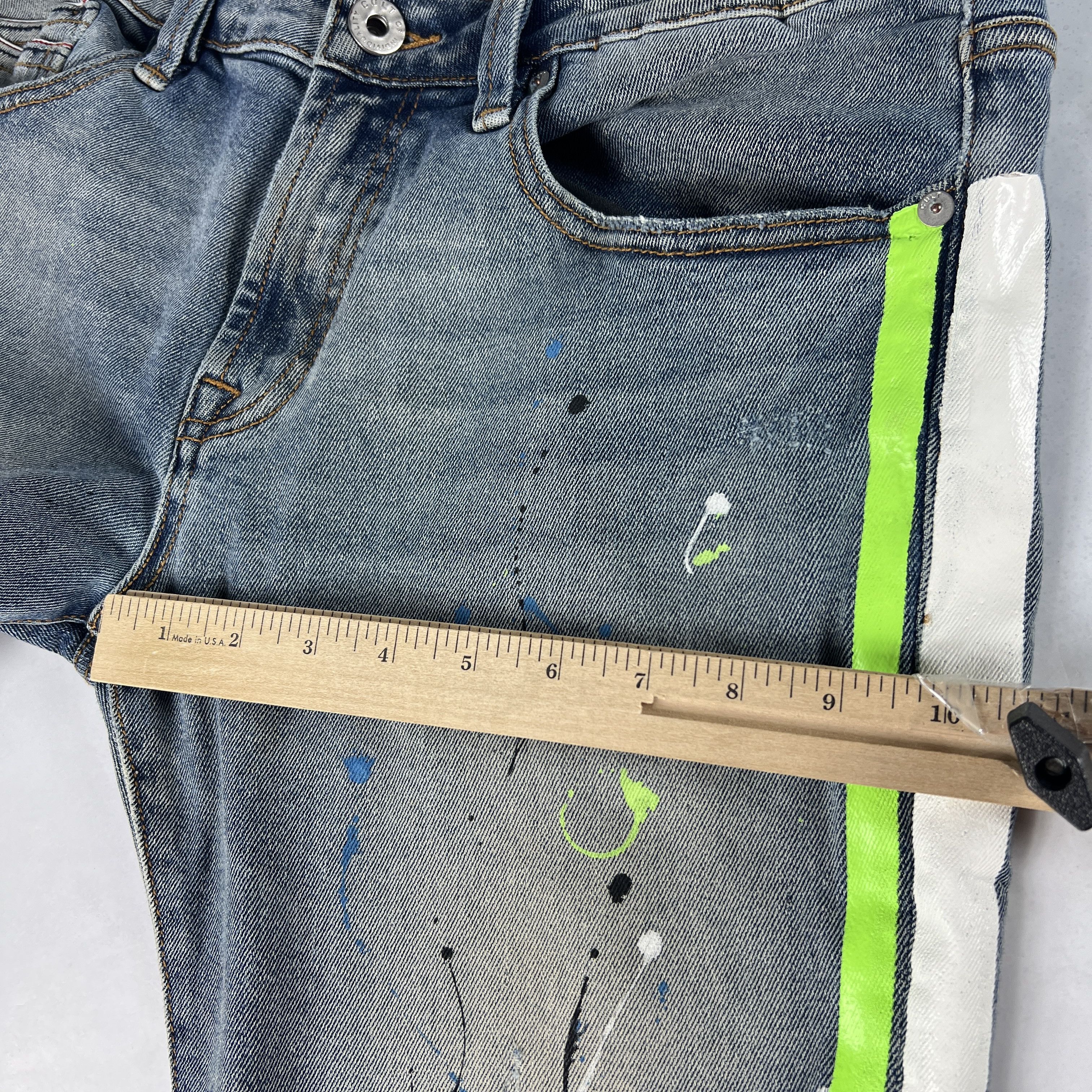 Cult Of Individuality Cult Of Individuality Jean Rocker Slim Paint Splatter Denim Size US 33 - 19 Thumbnail