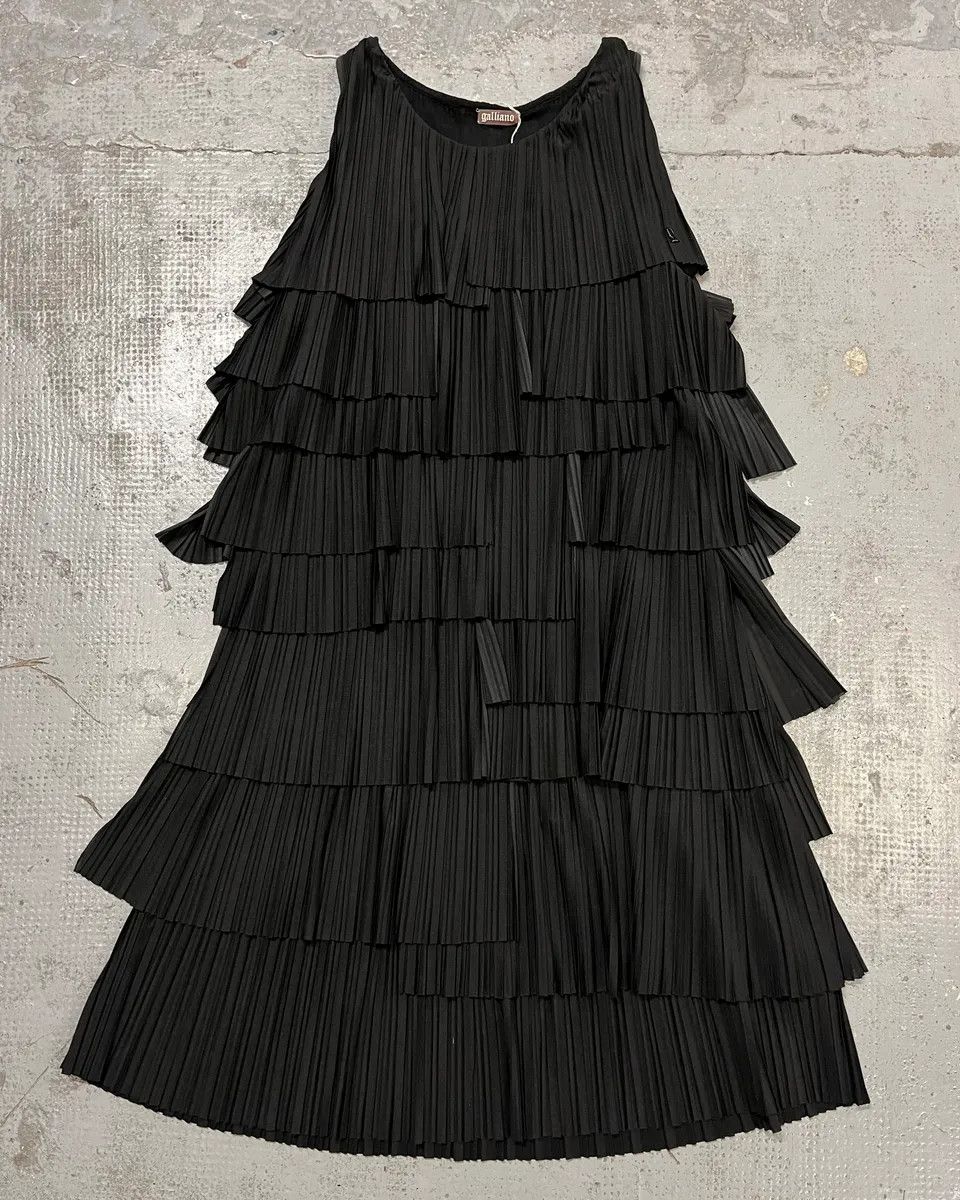 John Galliano 2010s John Galliano Black Pleated Long Dress Size S / US 4 / IT 40 - 1 Thumbnail