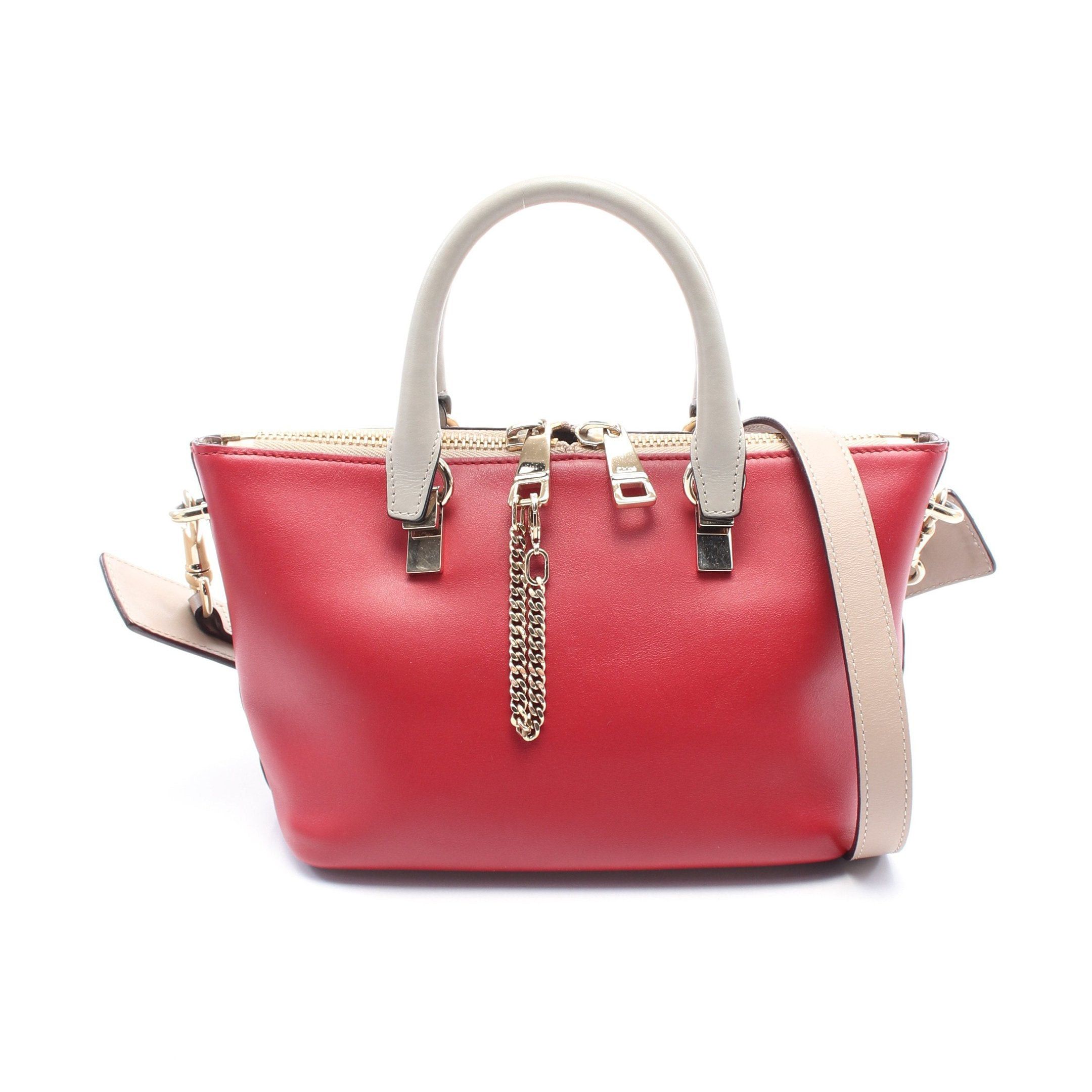 Chloe Chloe Bailey Mini Handbag Leather Red Beige Size ONE SIZE - 1 Thumbnail