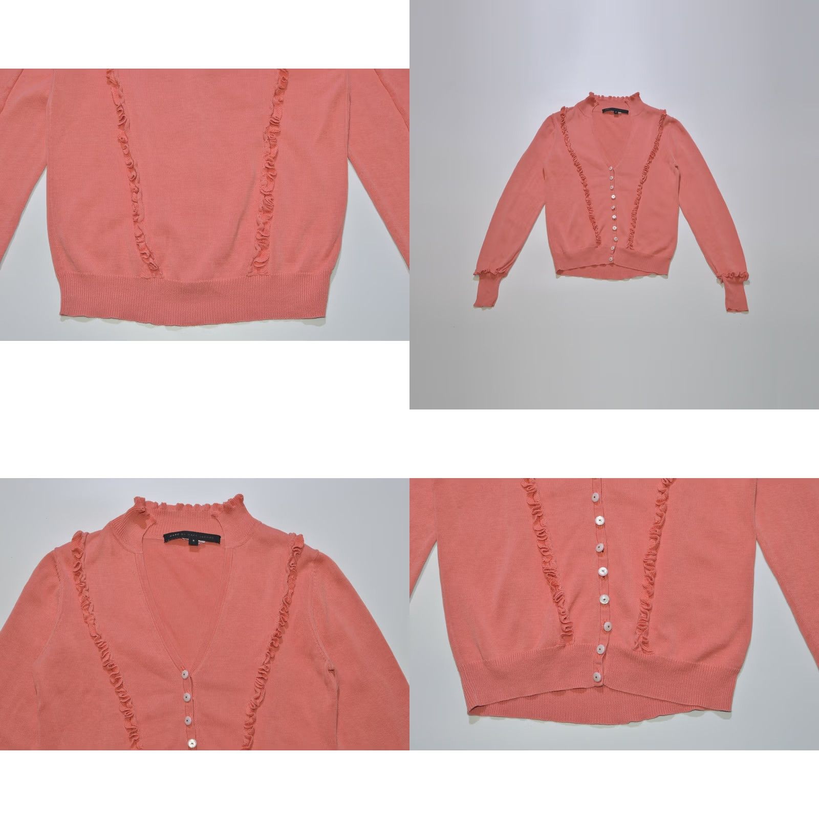 Marc by Marc Jacobs Wmns Marc by Marc Jacobs Designer Pink Button Ruffled Blouse Top Size S Size S / US 4 / IT 40 - 8 Thumbnail