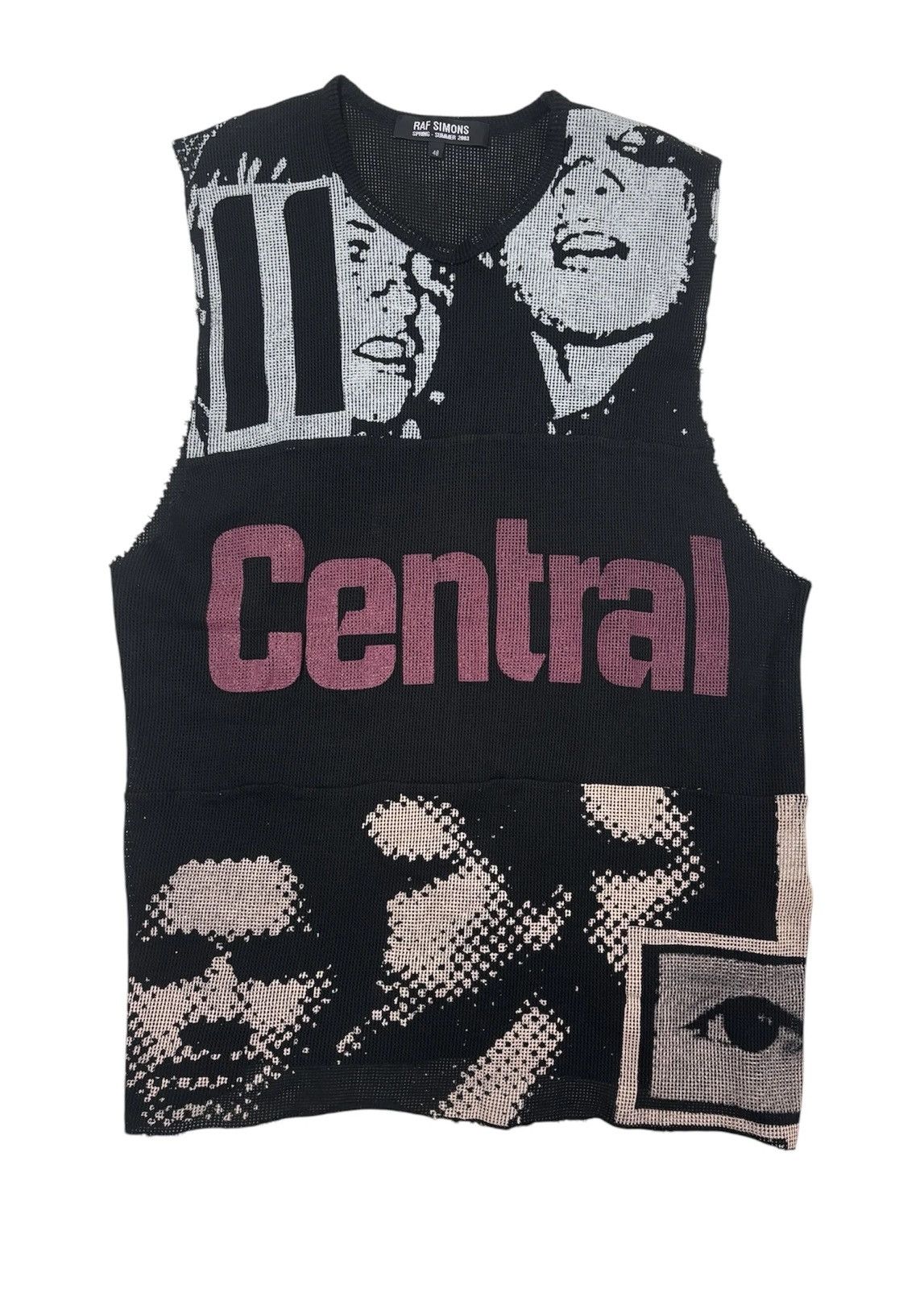 Raf Simons 03SS Archive Central Mesh Tank Top Sleeveless tee Size US M / EU 48-50 / 2 - 2 Thumbnail
