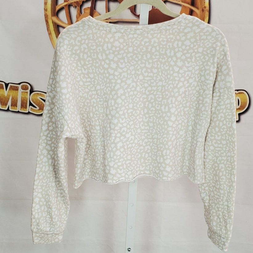 Other Colsie Tan Spotted Fleece Crop Sweater Medium Size M / US 6-8 / IT 42-44 - 2 Thumbnail