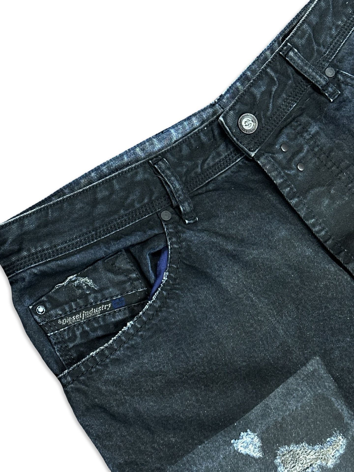 Diesel Narrot cropped distressed patch vintage denim jeans Size US 36 / EU 52 - 5 Thumbnail