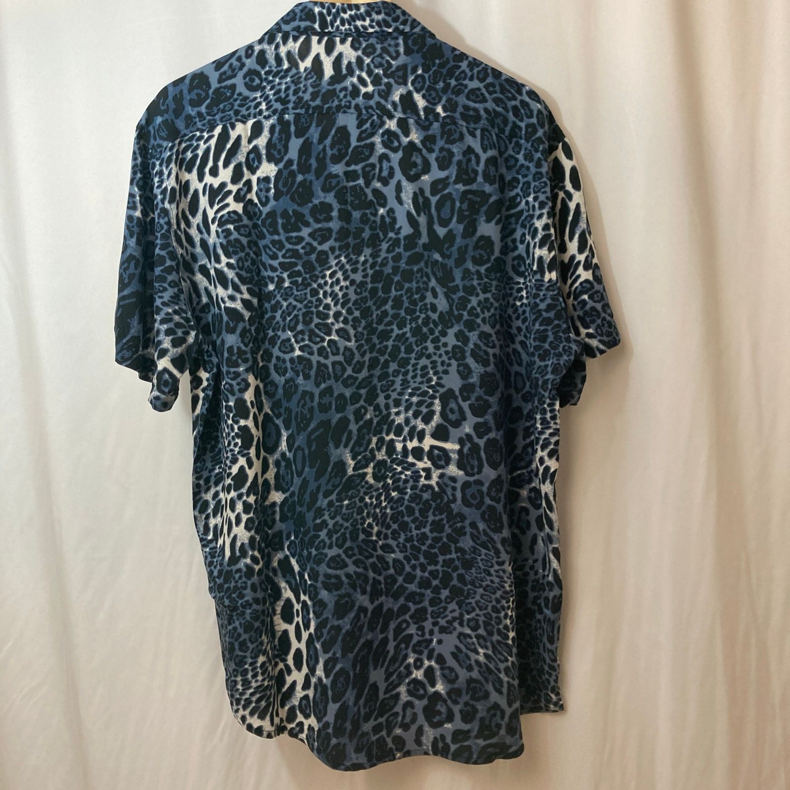 Other Blue Leopard Animal Print Lightweight Button Up Shirt Top Size L / US 10 / IT 46 - 7 Thumbnail