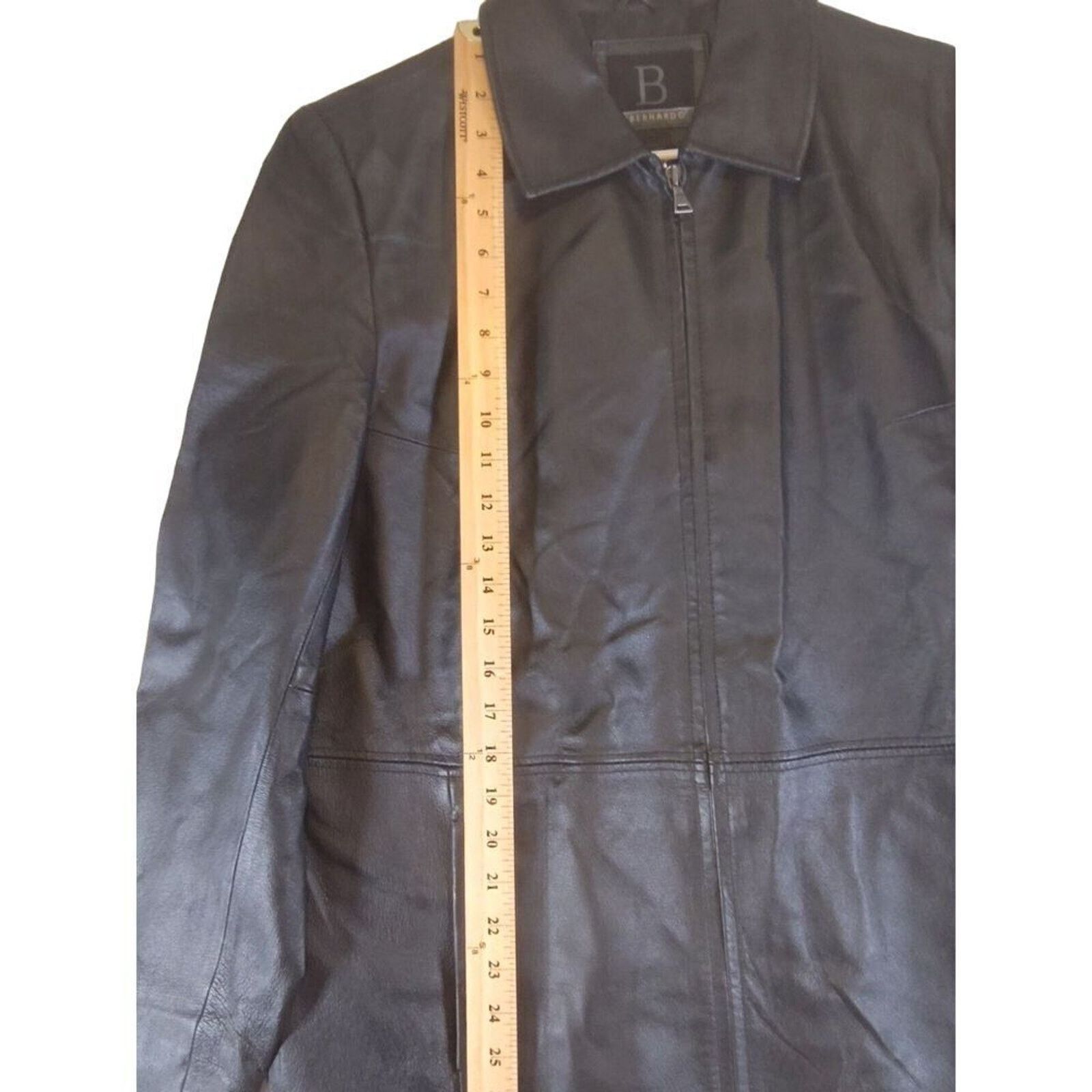 Leather B By BERNARDO Genuine Leather Jacket Womens Sz Large Black Size L / US 10 / IT 46 - 6 Thumbnail