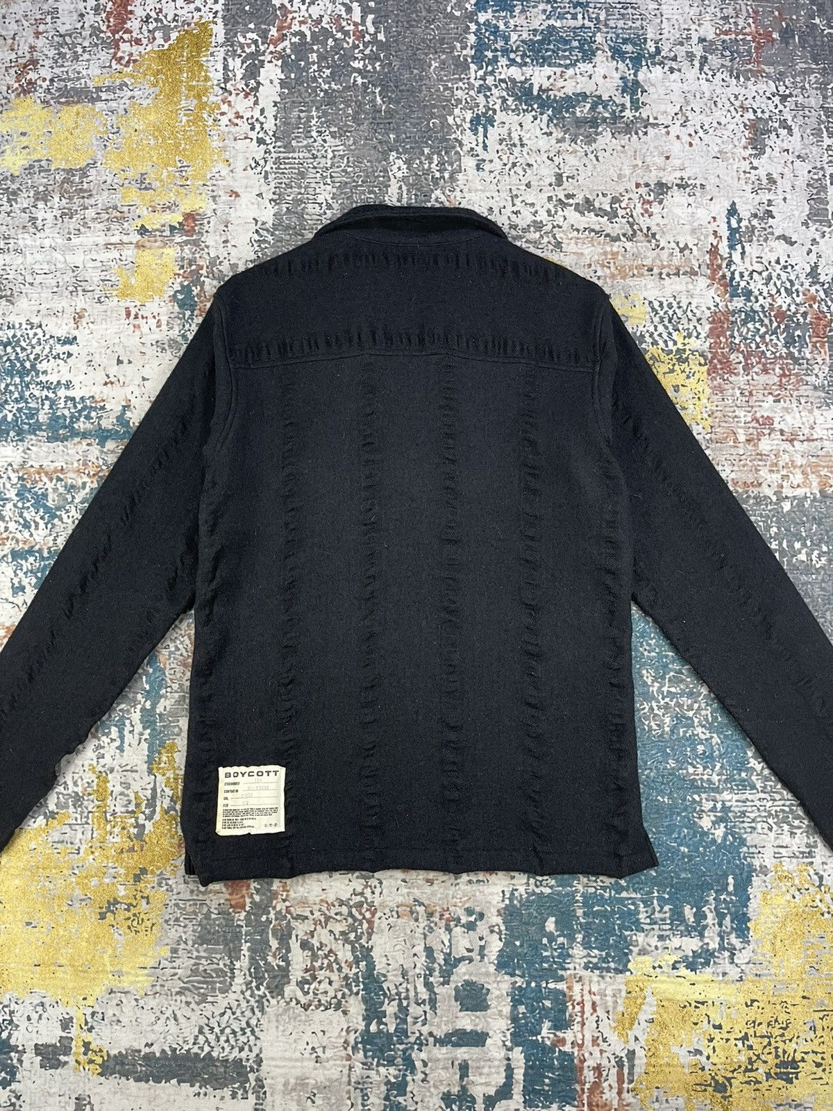 Boycott Issey Miyake Boycott Quarter Zip Wave Knit Pull Over Size US S / EU 44-46 / 1 - 1 Thumbnail