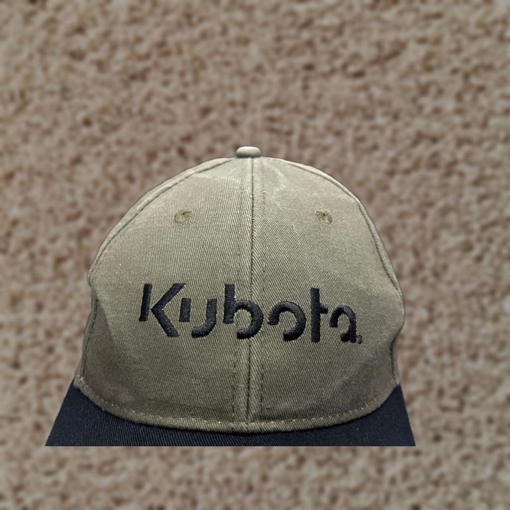Equipment K-Products Kubota Hat Cap Strap Back Adult One Size Green Cotton Construction Equipment Baseball Cap Mens Size ONE SIZE - 1 Thumbnail