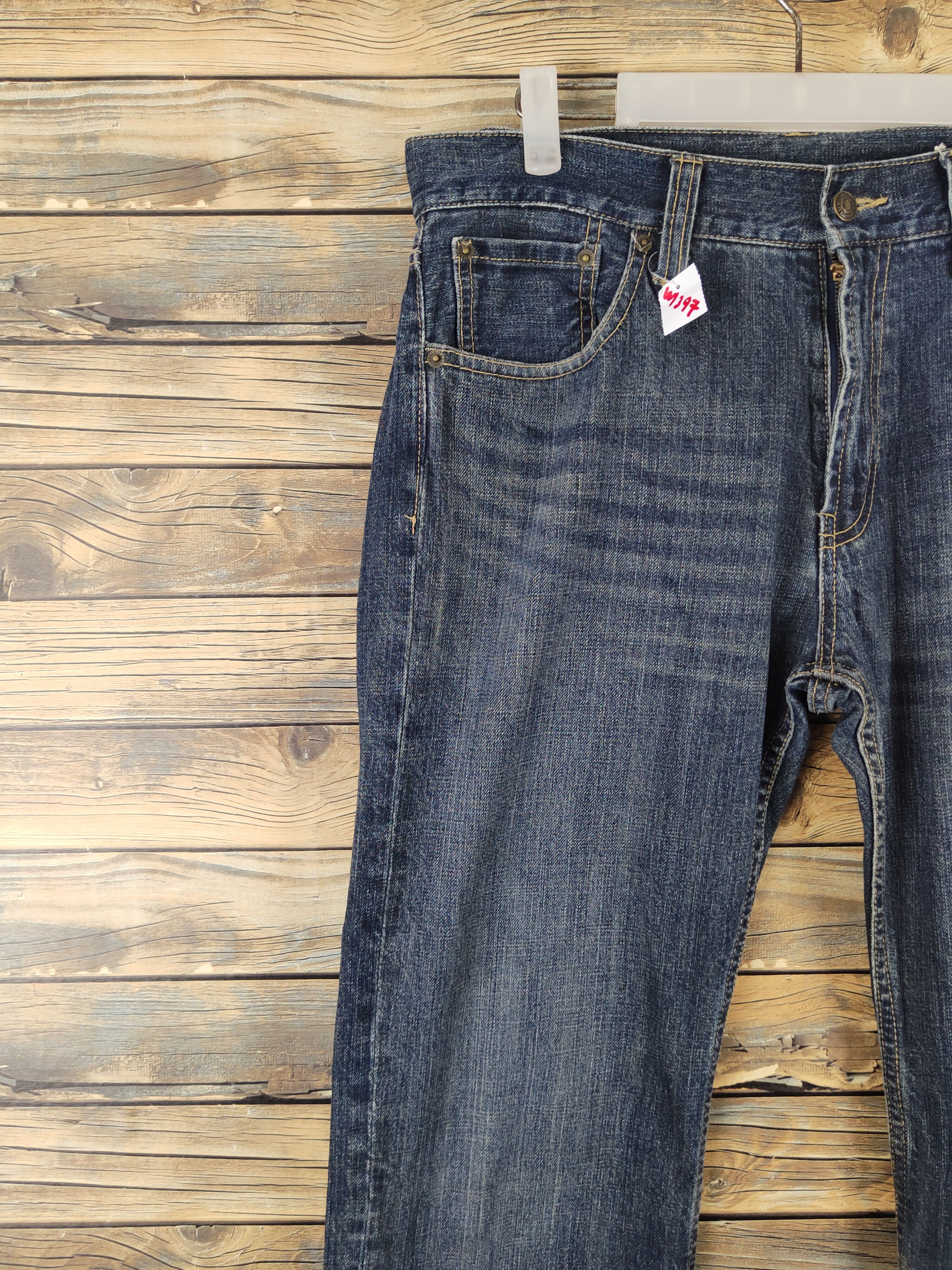 Japanese Brand Japanese Brand Dark Blue Distressed Ripped Jeans #W1397 Size US 34 / EU 50 - 3 Thumbnail