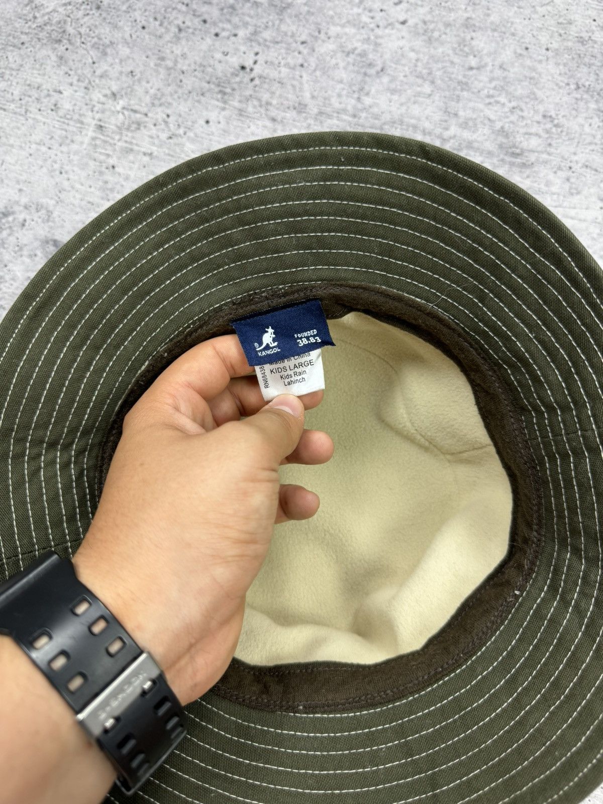 Kangol × Vintage Vintage 90’s Y2K Style Olive Logo Drill Warm Panama Hat S-M Size ONE SIZE - 12 Thumbnail