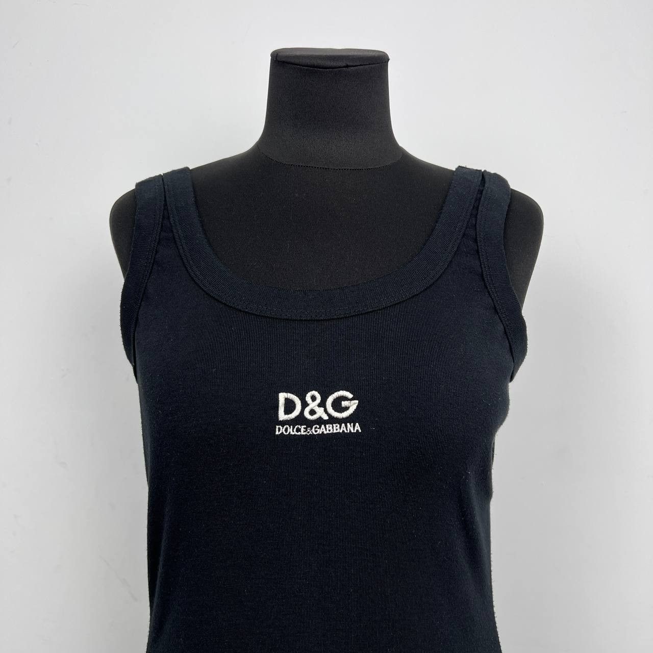 Dolce & Gabbana Dolce & Gabbana Mini Dress Black Logo Tank Racerback Jersey Size S / US 4 / IT 40 - 4 Thumbnail