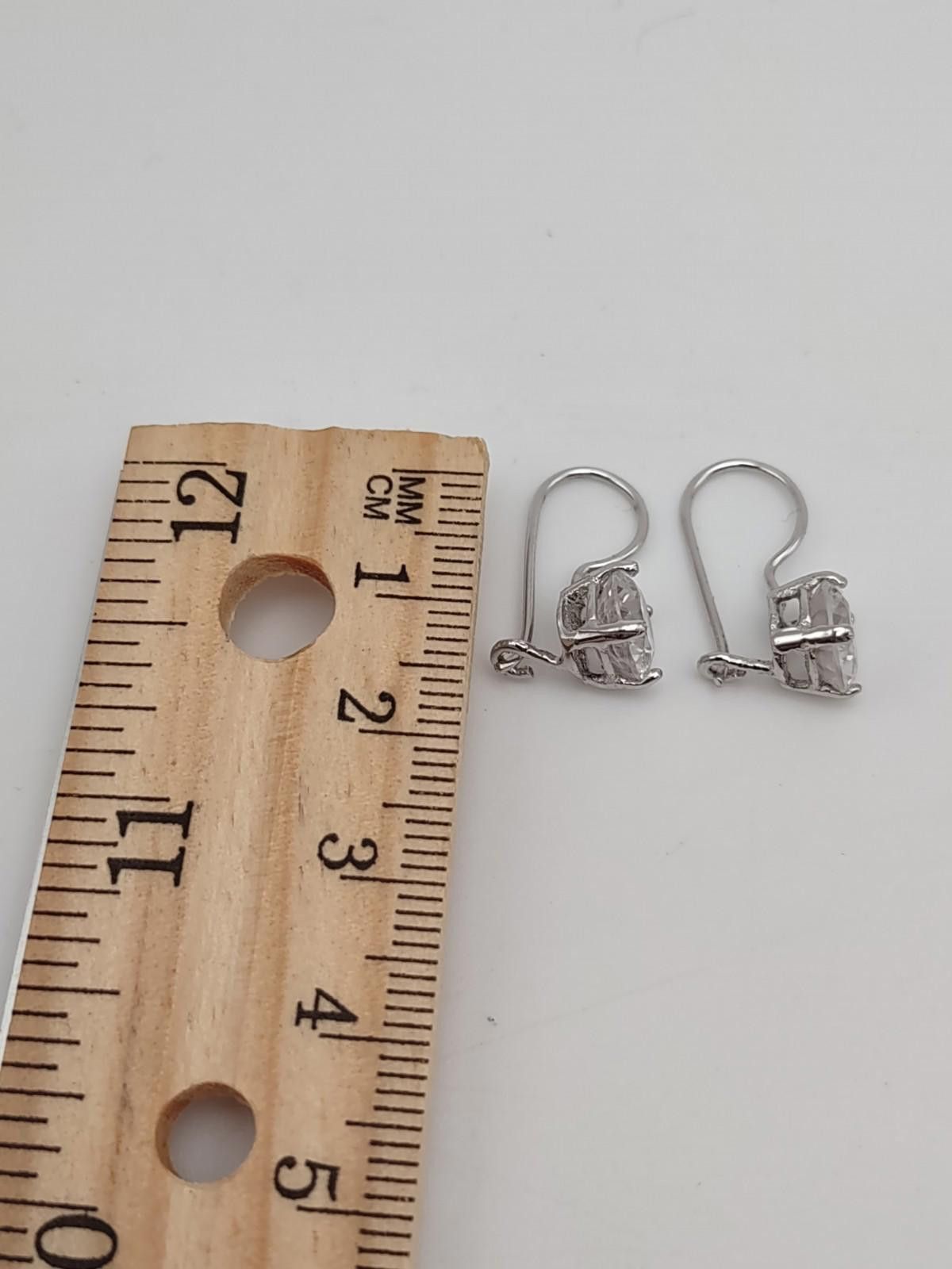 The Unbranded Brand Vintage 925 Sterling Silver Brilliant Cut CZ Drop Earrings Size ONE SIZE - 5 Thumbnail