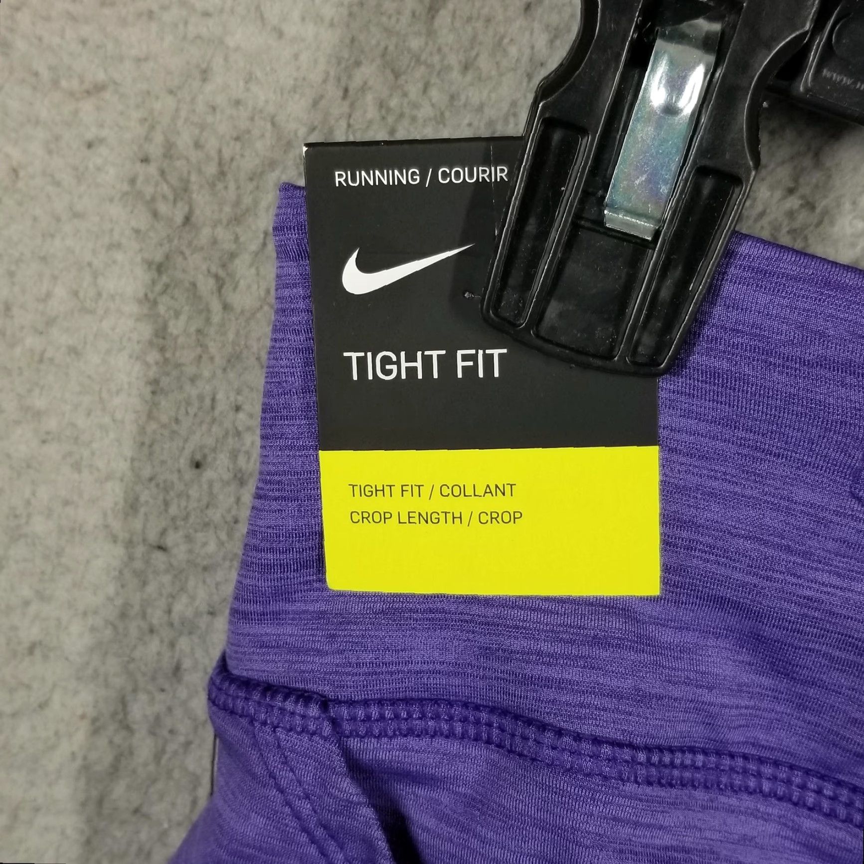 Nike NIke Women's Running Crop Leggings 7/8 Purple BV0038-547 Leggings S Pockets Zip Pocket Dri-FIT Activewear Womens Size 28" / US 6 / IT 42 - 7 Thumbnail
