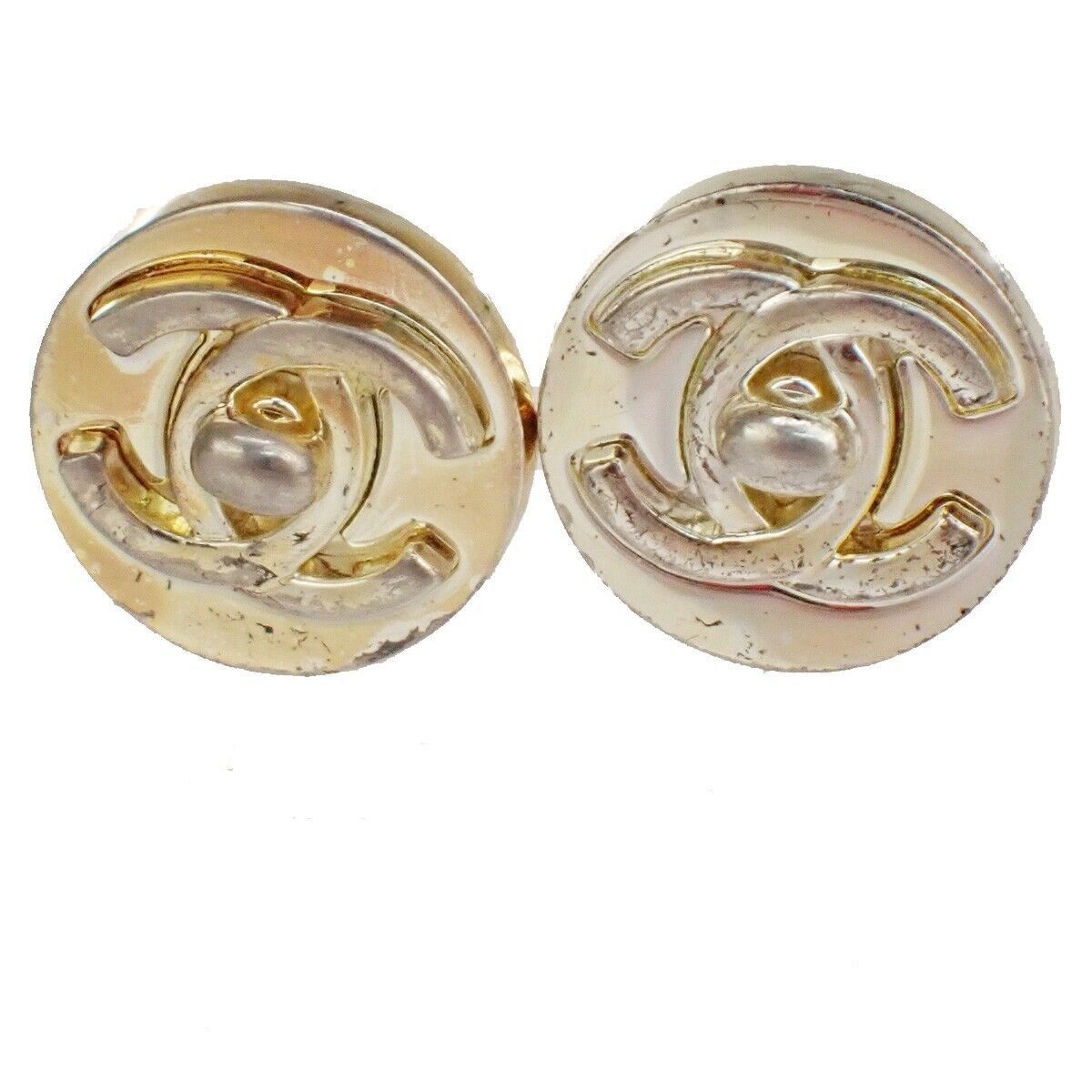 image of Chanel Coco Mark Earrings in Silver, Women's