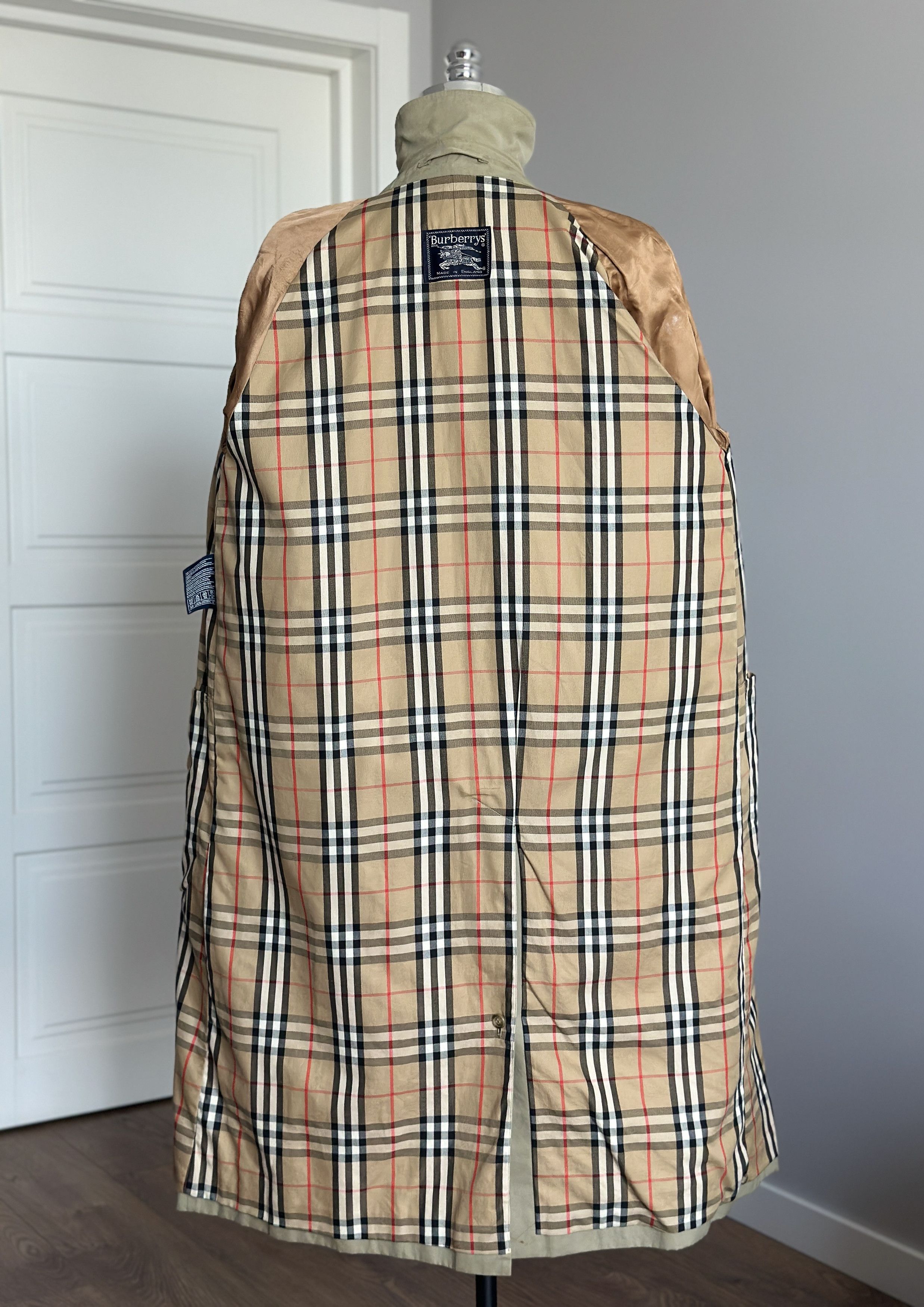 Burberry Vintage BURBERRYS 100% Cotton Long Coat Nova Check Lining Size US XL / EU 56 / 4 - 12 Thumbnail