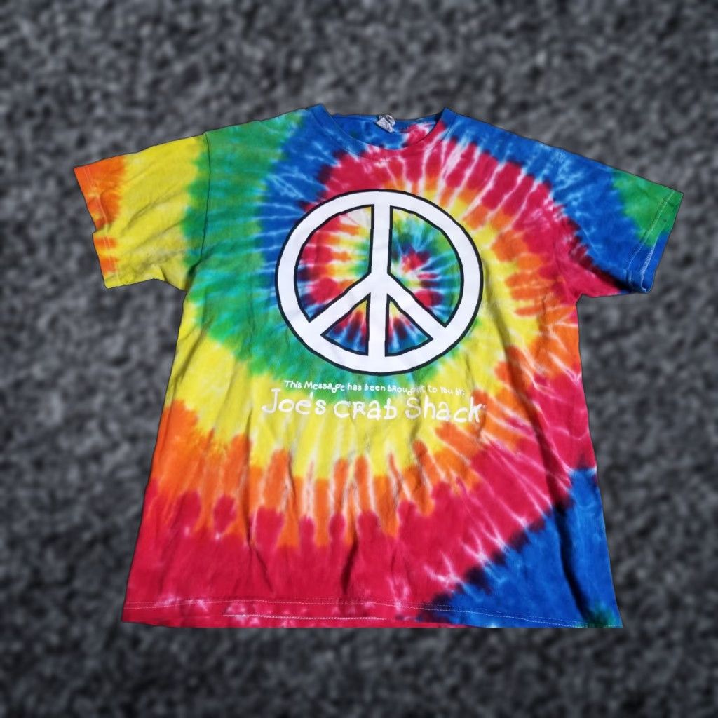 Delta Mens M Joe's Crab Shack Peace Love and Crabs Tie Dye T-Shirt Double Sided Size US M / EU 48-50 / 2 - 1 Thumbnail