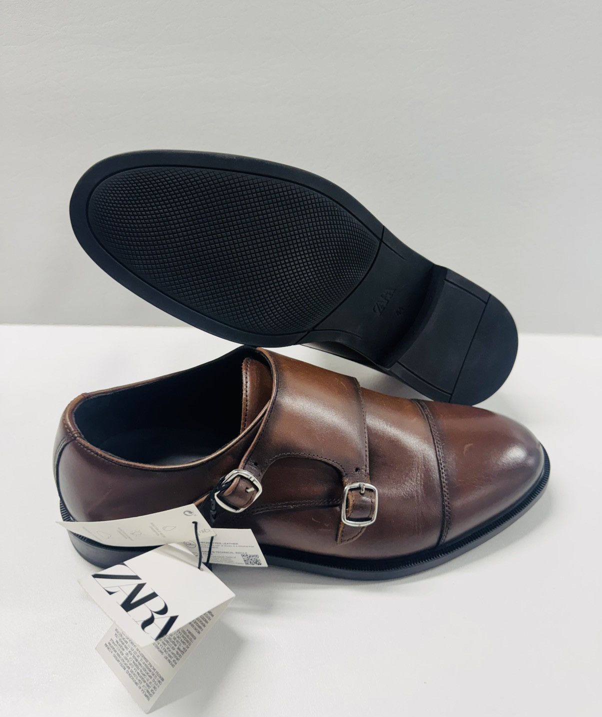 Zara Zara Leather Dress Shoe Brown Size US 11 / EU 44 - 1 Thumbnail