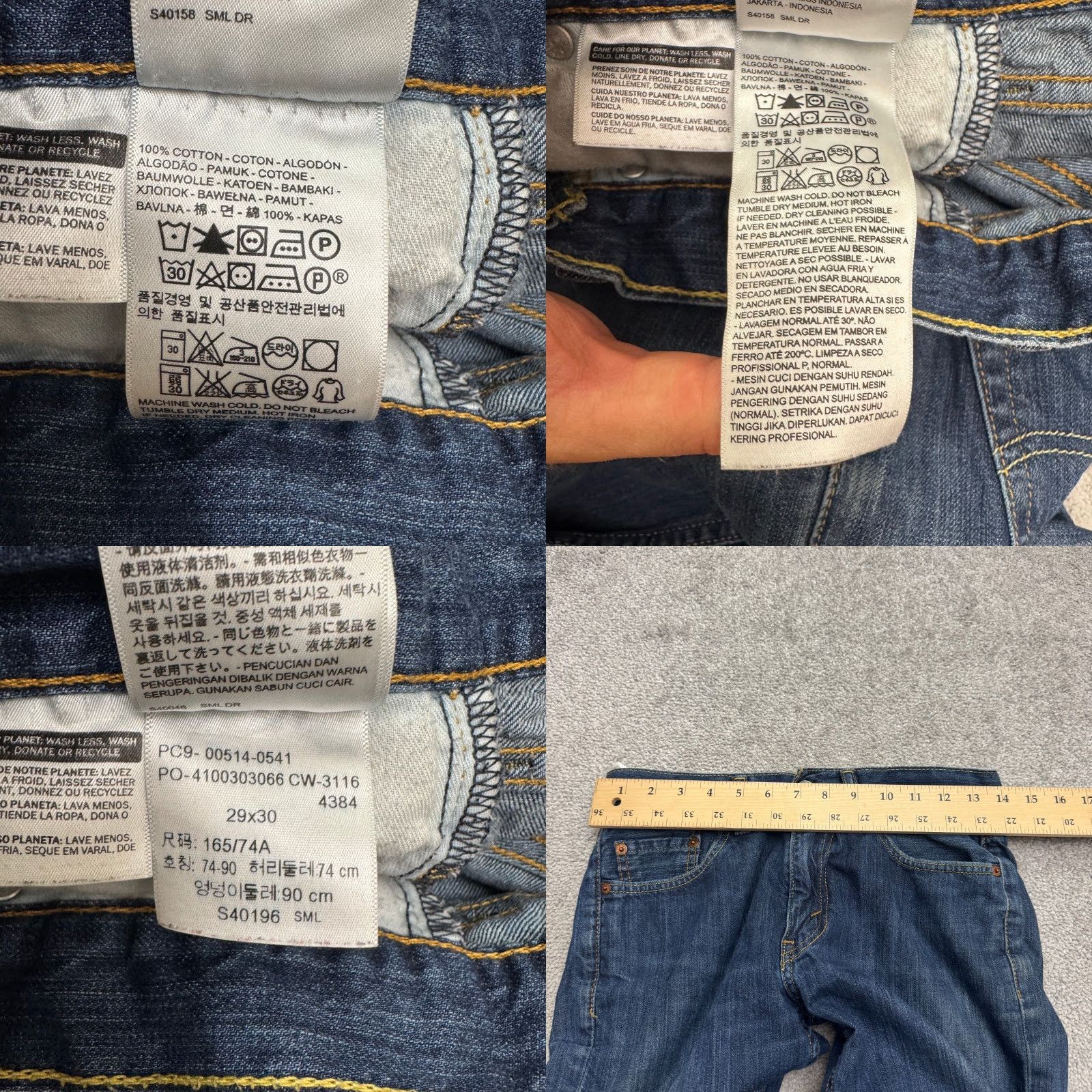 Levi's Levi's 514 Denim Jeans Mens 29x30 Straight Leg Medium Wash Blue Casual Streetwear Mens Bay Size US 29 - 8 Thumbnail