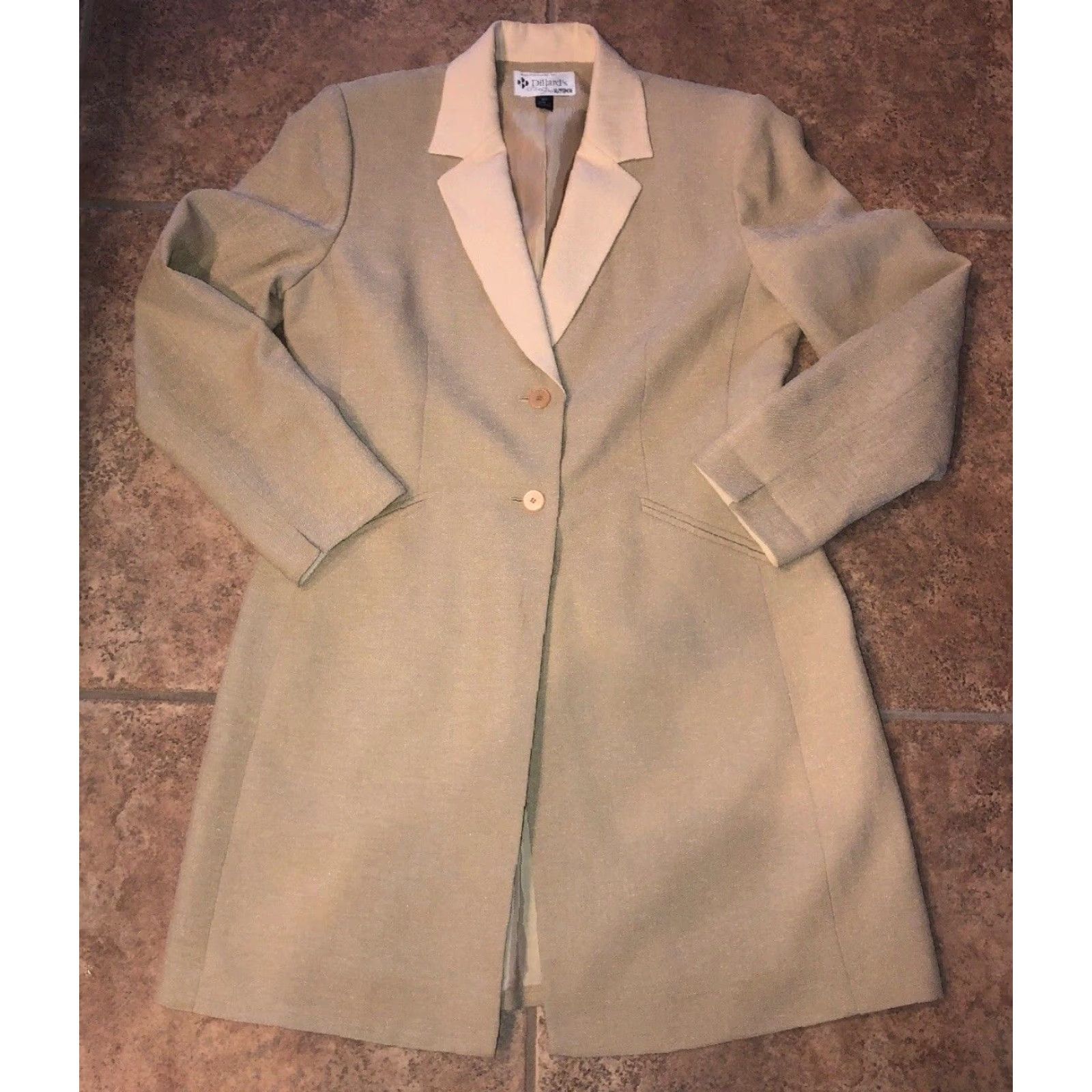 Kasper VINTAGE Dillard’s By Kasper Women’s Suit Set 3 Piece Beige Vest Jacket Skirt Petite Size 8P Women's Size 30" / US 8 / IT 44 - 4 Thumbnail