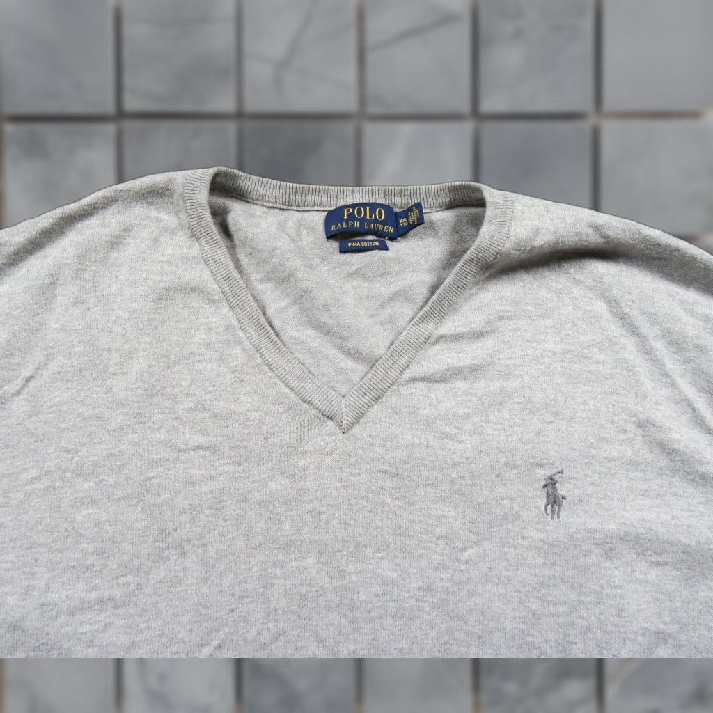 Polo Ralph Lauren Polo Ralph Lauren Sweater Mens 2XL XXL Gray Vneck Pima Cotton Pullover Preppy Size US XXL / EU 58 / 5 - 1 Thumbnail