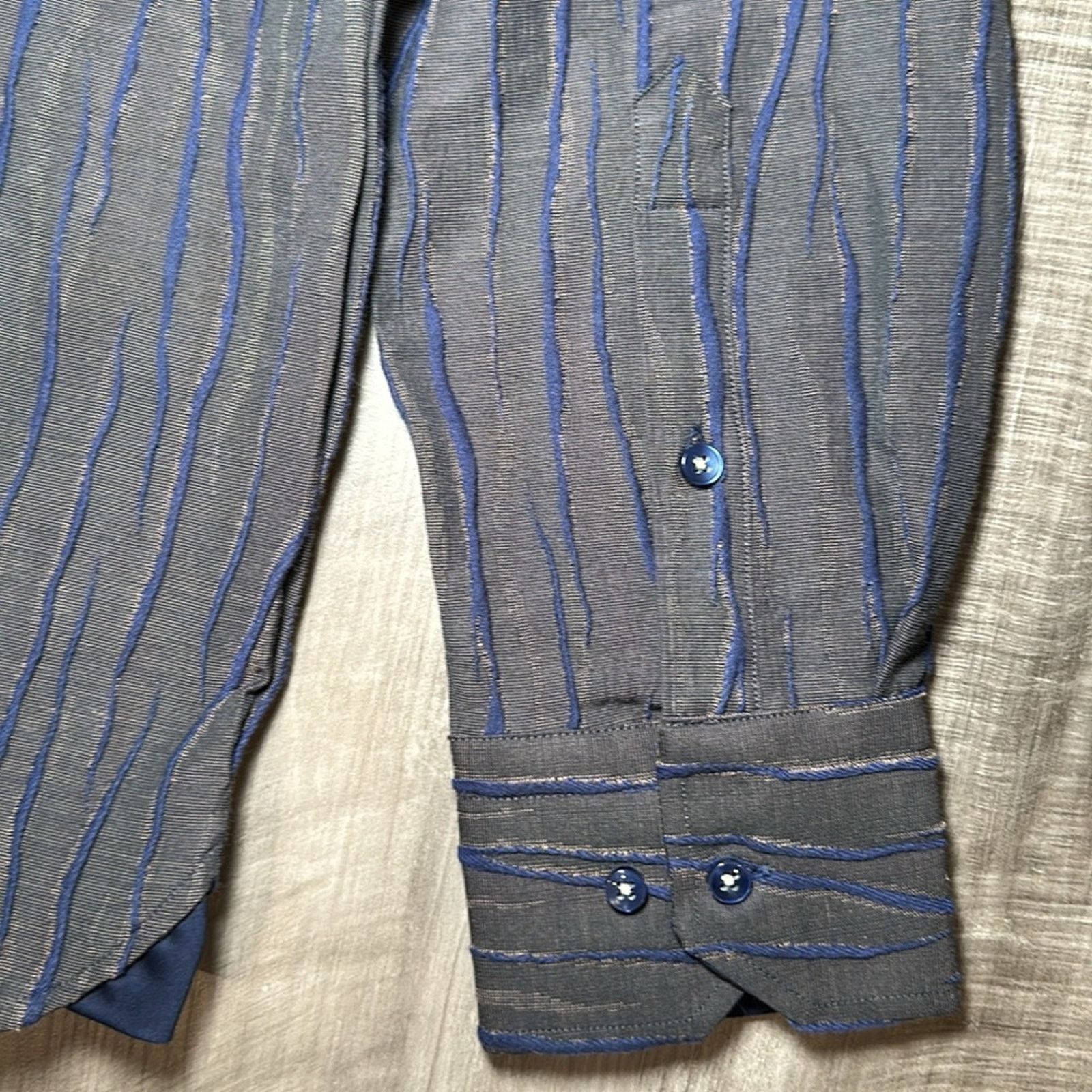 Luchiano Visconti Visconti Textured Long Sleeve Button Down - Medium Size US M / EU 48-50 / 2 - 4 Thumbnail