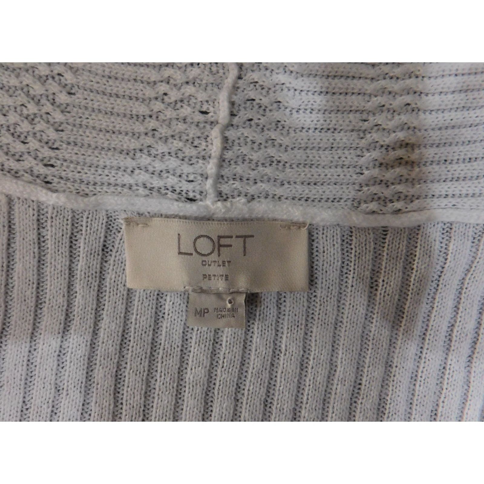 Loft LOFT Cardigan Womens Petit e White Open Knit Lightweight Stretch Casual Regular V-Neck Raglan Short Sleeve Knit Sweater Pullover Size M / US 6-8 / IT 42-44 - 4 Thumbnail
