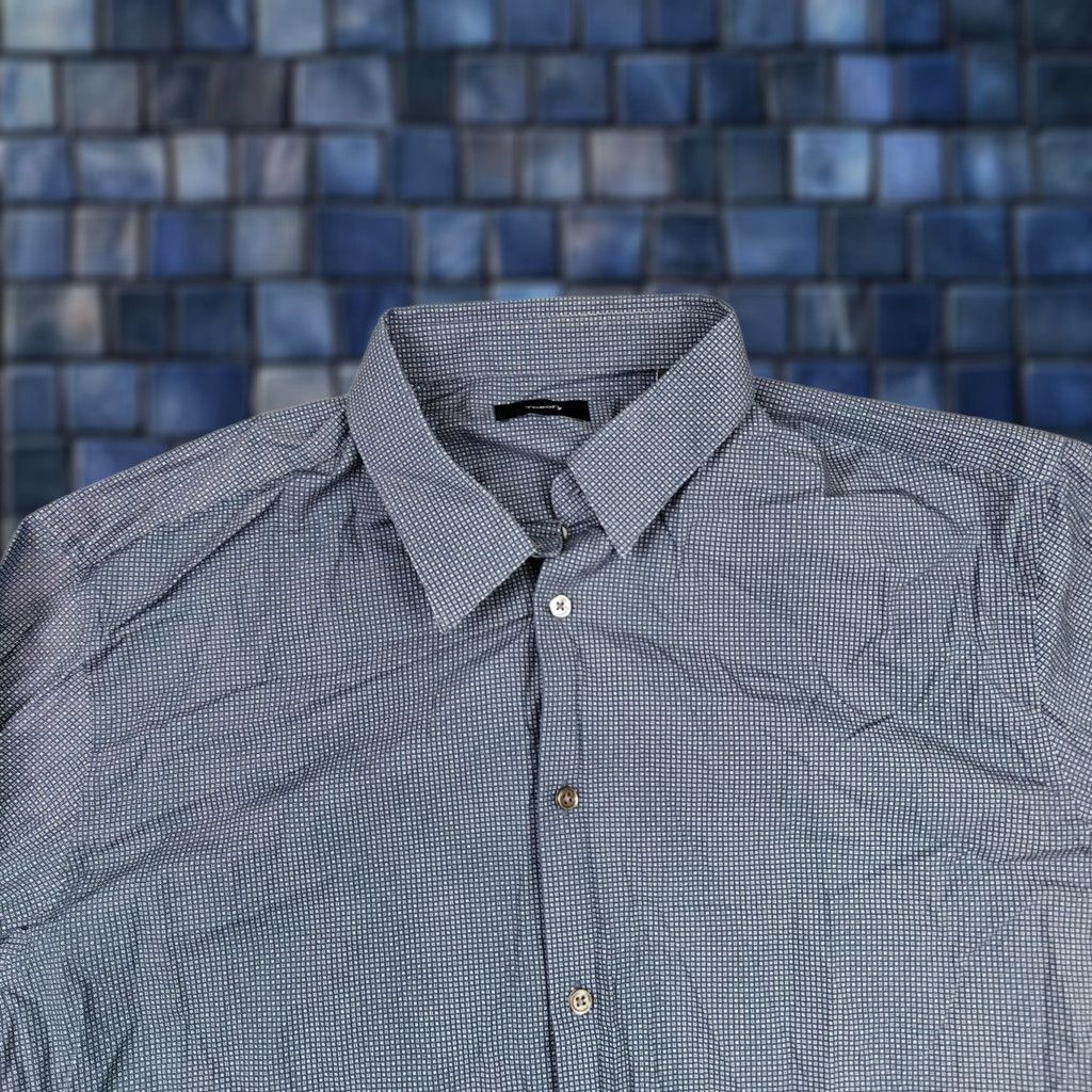 Theory Theory Dress Shirt Mens 2XL Blue Graphic Dot Regular Fit Long Sleeve Button Up Size 48R - 1 Thumbnail