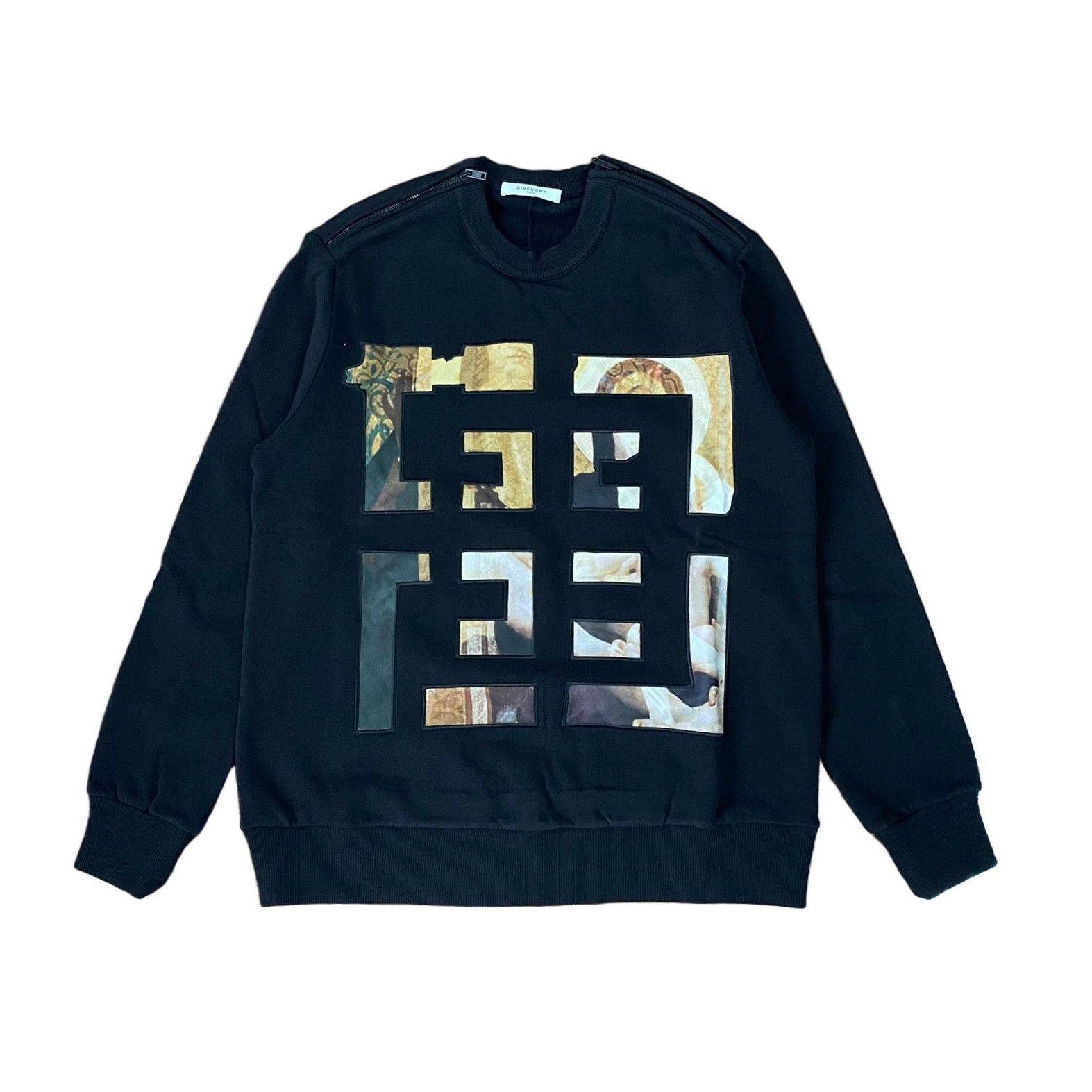 Givenchy Black Madonna and Child 4G Satin Applique Zip Sweatshirt Size US S / EU 44-46 / 1 - 1 Thumbnail