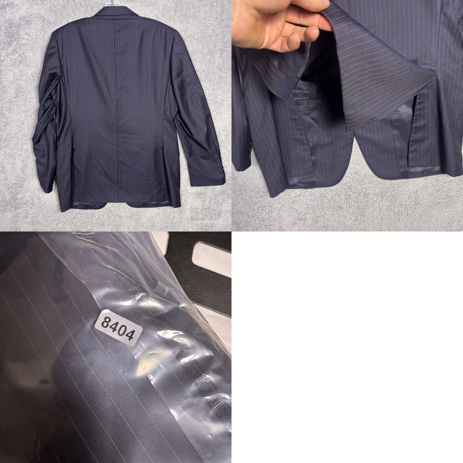 Canali Canali 1934 Blazer Men EU 50R Wool Striped 42" Chest Notch Lapel Double-Vented Two-Button Flat Front Regular Classic Cardigan not included Size 50R - 9 Thumbnail