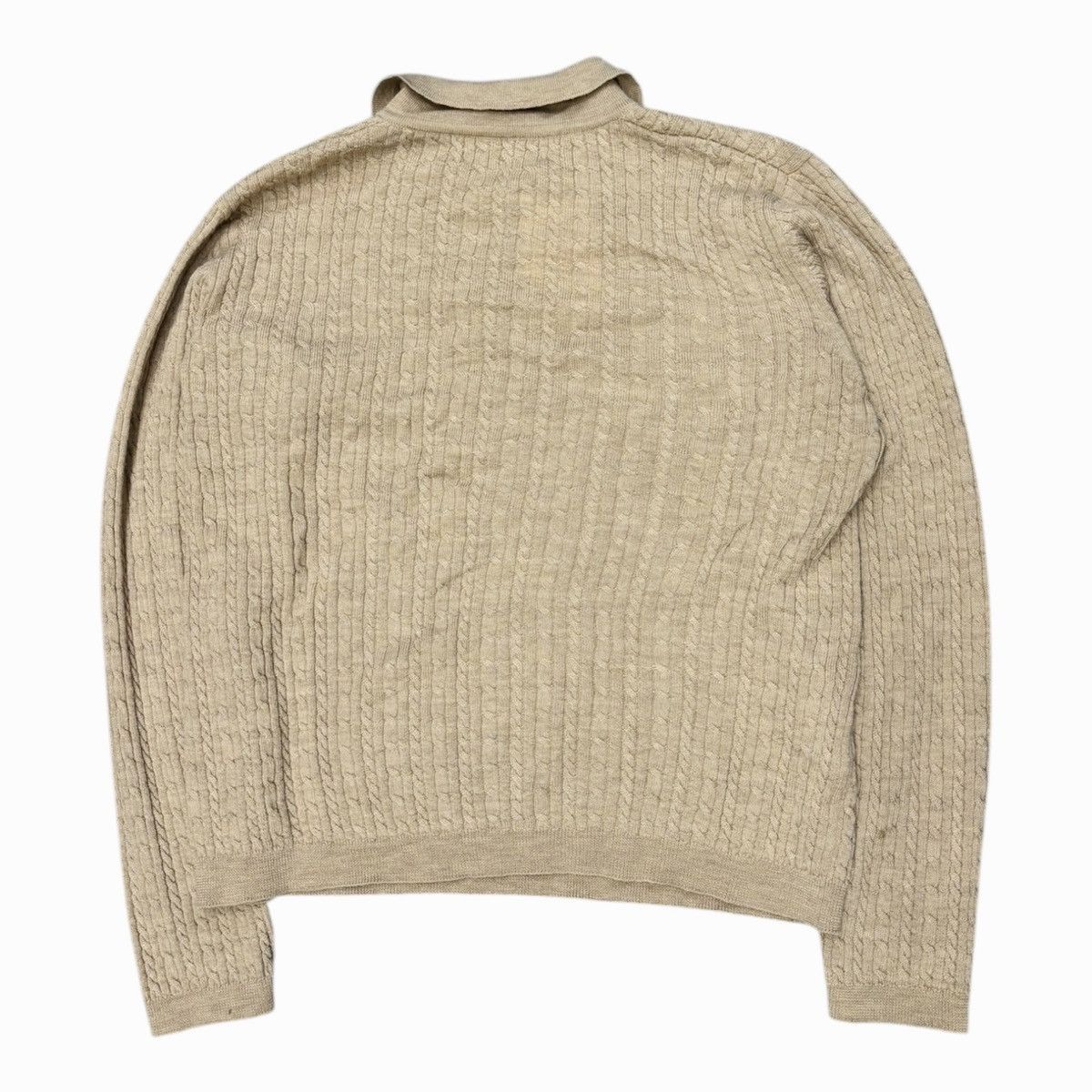 Vintage Vintage 90s Cream Cable Knit Polo Sweater Women Size L Size L / US 10 / IT 46 - 4 Thumbnail