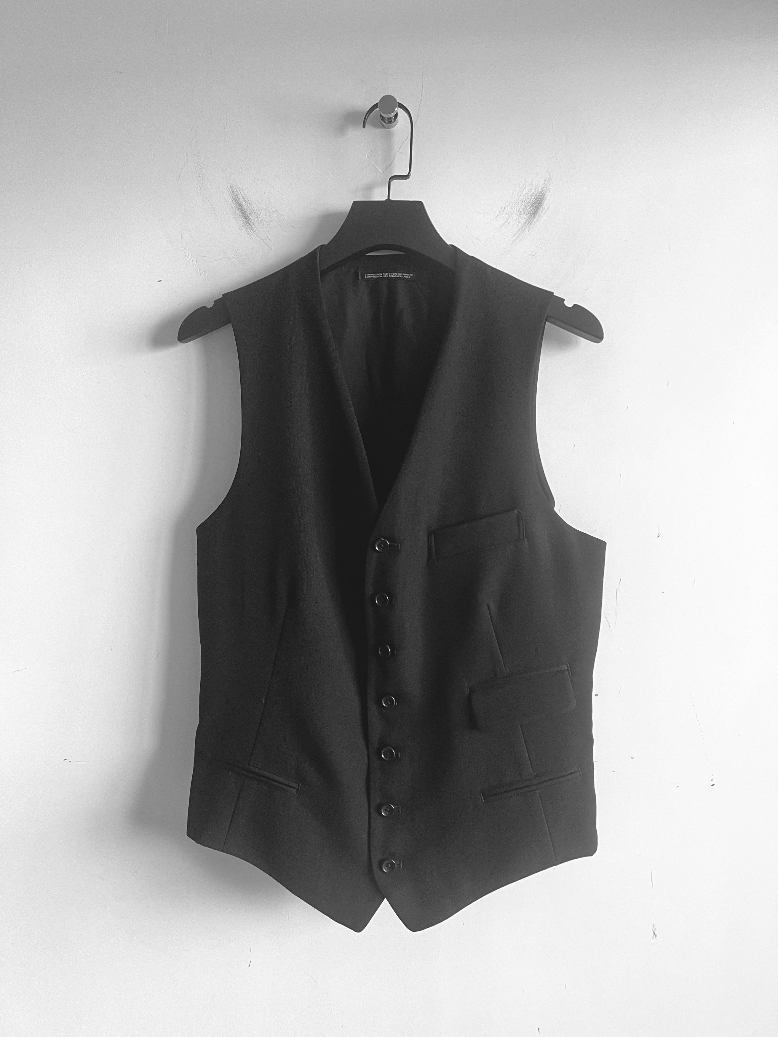 Yohji Yamamoto Yohji Yamamoto Pour Homme -Wool Gabardine 7BS Suit Vest Size US XL / EU 56 / 4 - 2 Thumbnail