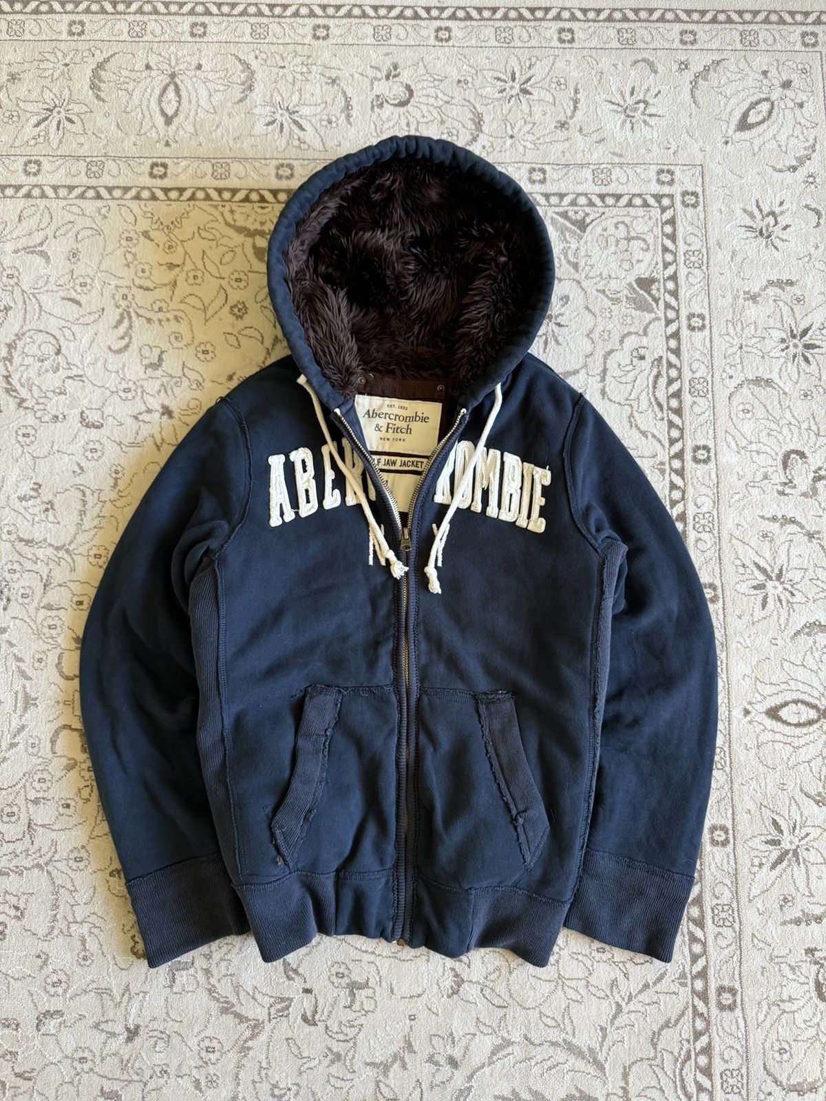 Abercrombie & Fitch ウルフジャケット Y2k Abercrombie & Fitch Wolf Jaw Jacket Zip Fur Hoodie Heavy