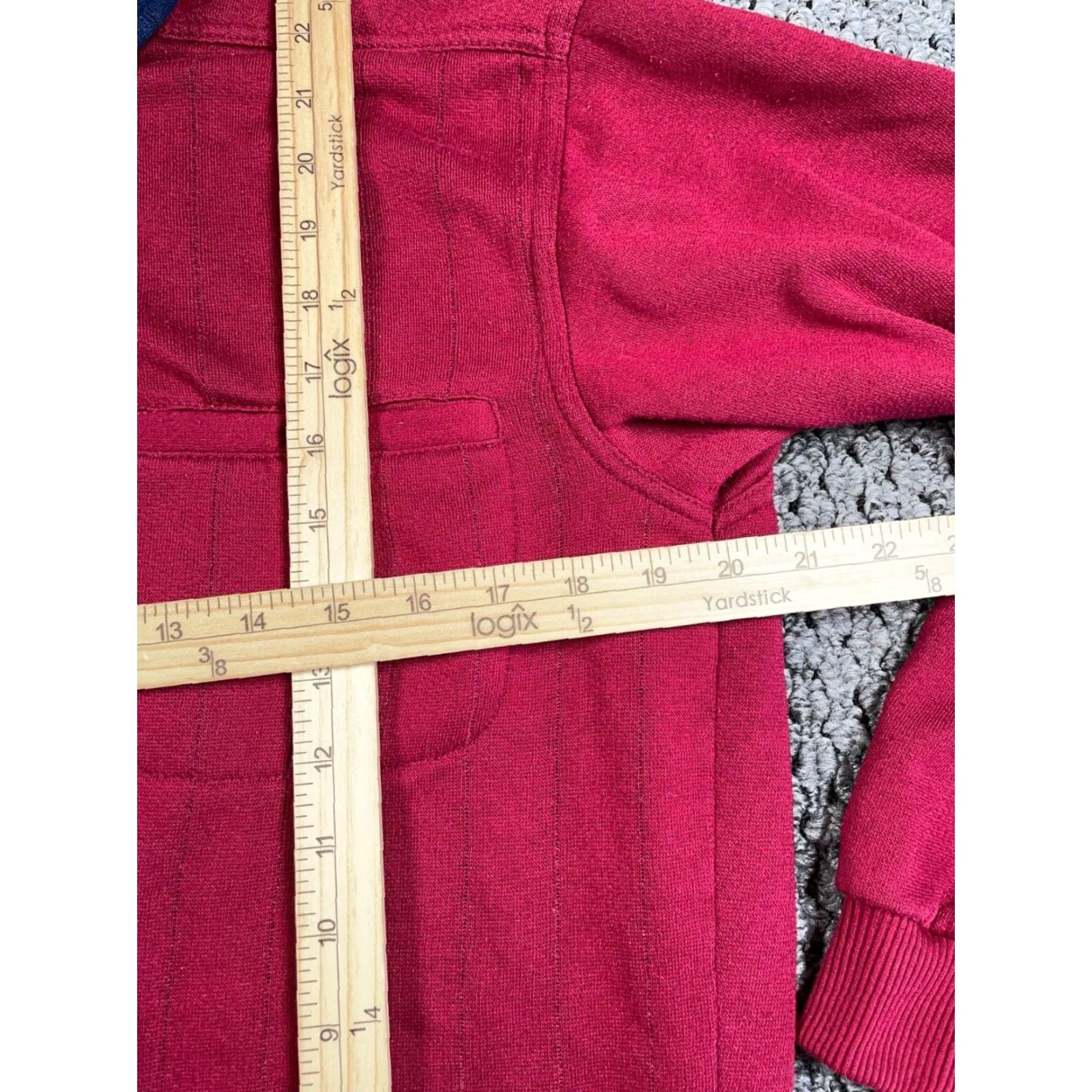 Vintage VTG Scandia Woods Sweater Adult Medium Red Blue Elbow Patches Collared Ribbed Knit Preppy Size US M / EU 48-50 / 2 - 6 Thumbnail