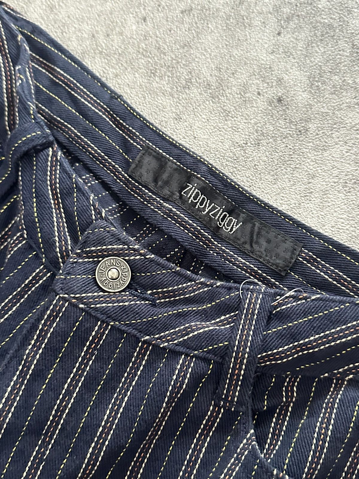 Tornado Mart 2000s Japanese Zippyziggy Striped Flared Denim Jeans Size US 29 - 8 Thumbnail