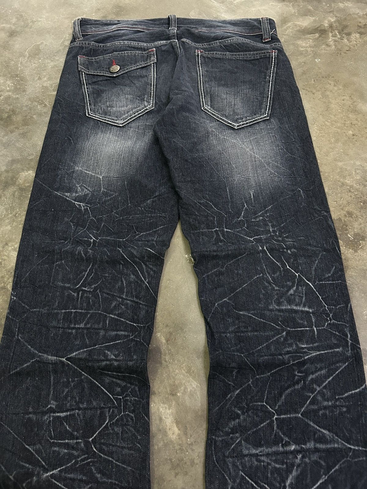 Japanese Brand Jack Serika Japanese Grunge Cracked Washed Crazy Streak Fade Size US 34 / EU 50 - 18 Thumbnail