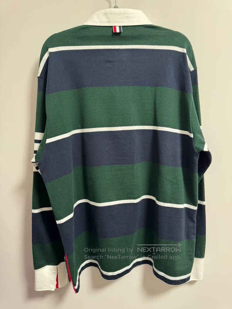 Thom Browne Thom Browne Olive striped Polo shirt Size US M / EU 48-50 / 2 - 2 Thumbnail
