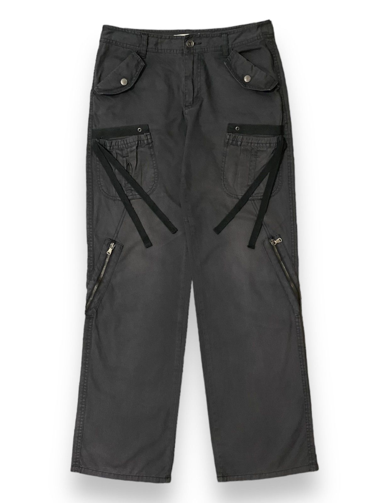 image of If Six Was Nine x Jnco Semir Japanese Trending Cargo Multipocket Strap Parachute in Grey (Size 29)